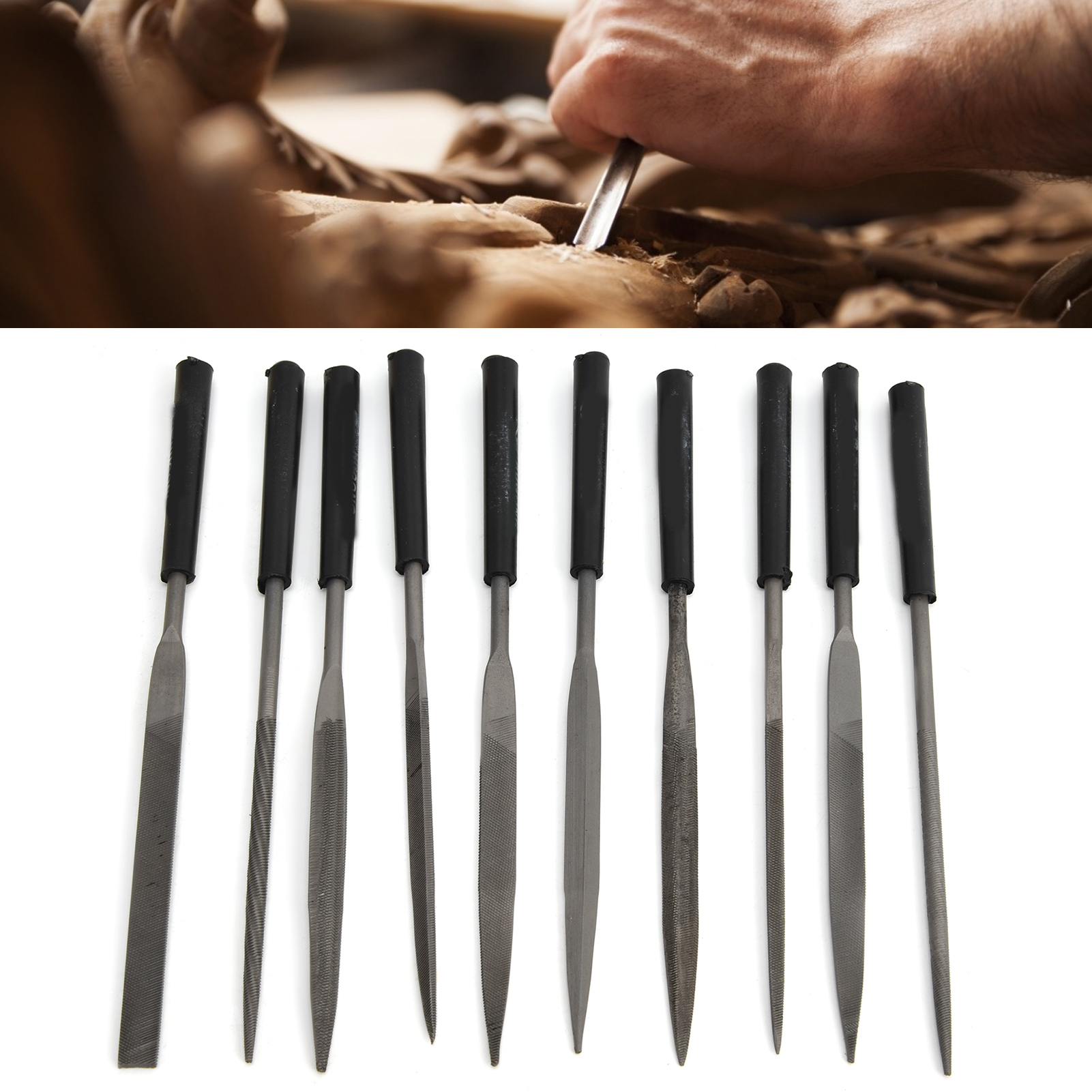 Set Mit 10 Diamantfeilen, Passfeilen, Sortierfeilen, Feinfeilen, Holzbearbeitungsfeilen, 4 X 160 Mm