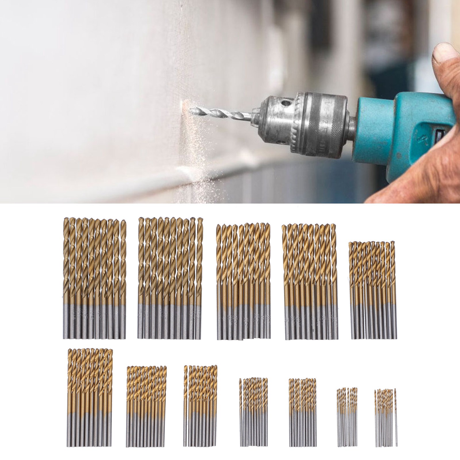 Set Mit 120 Spiralbohrern, Titan-hochgeschwindigkeitsstahl-spiralbohrer 1/1,5/2/2,5/3/3,5 Mm, Hss-schaftbohrer.