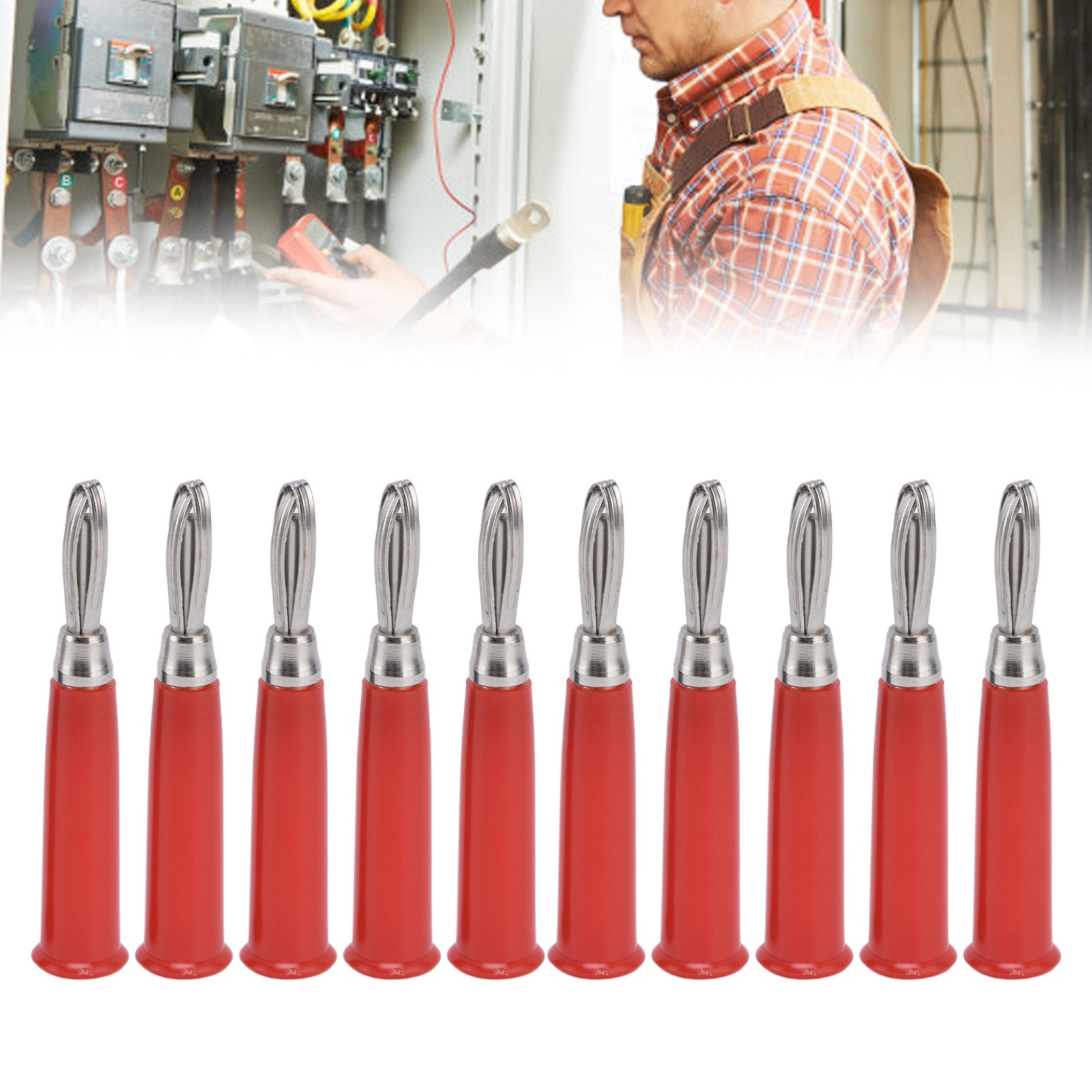 Verkauft In Losen Von 20: Jt-007 4mm Reiner Kupfer-lehrmittelstecker, Kreuzförmiger Bananenstecker, Aufgeweiteter M51-stecker, Rot.