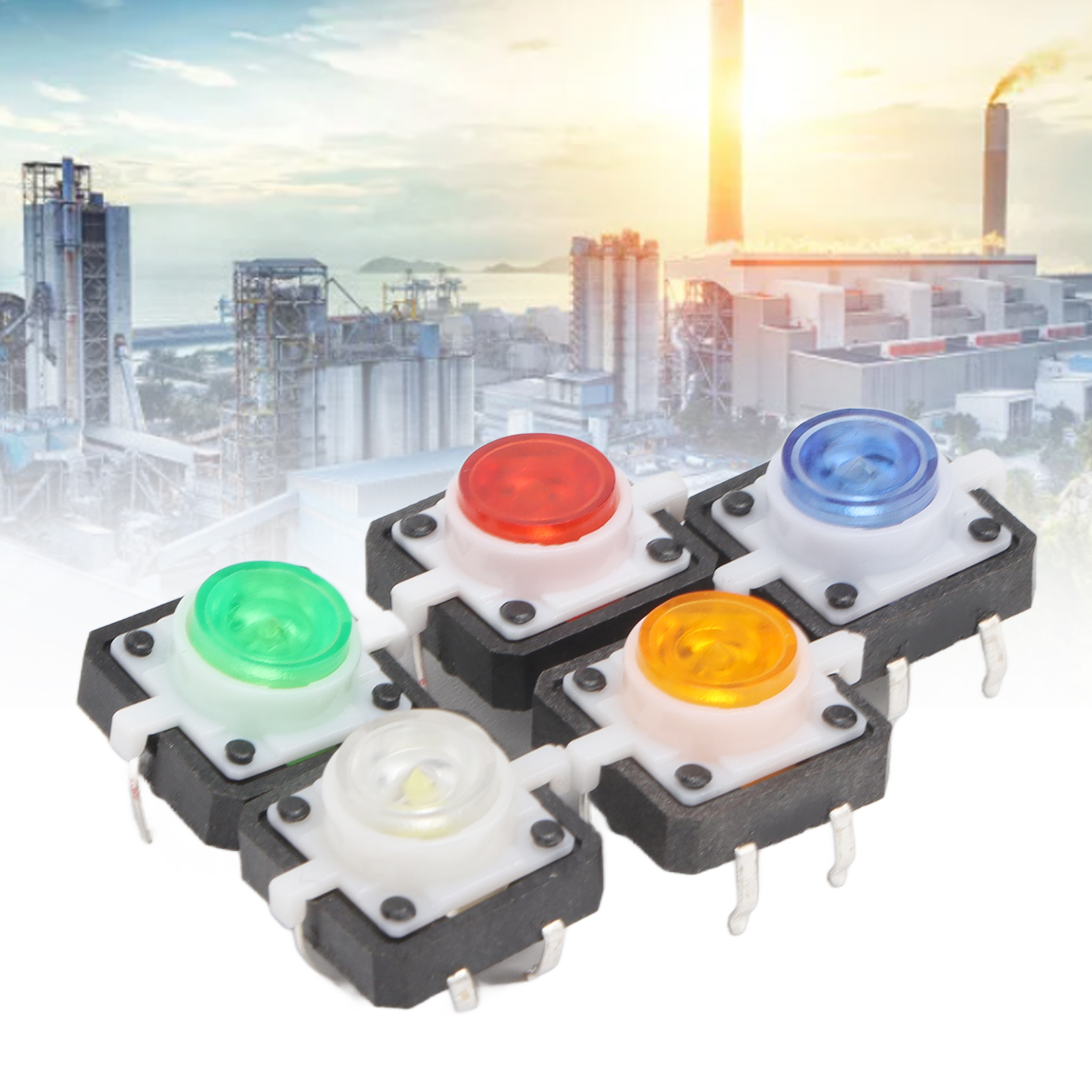Packung Mit 50 Taktilen Drucktastern (12 X 12 X 7,3 Mm) Mit Reset-taste Und Led-anzeige