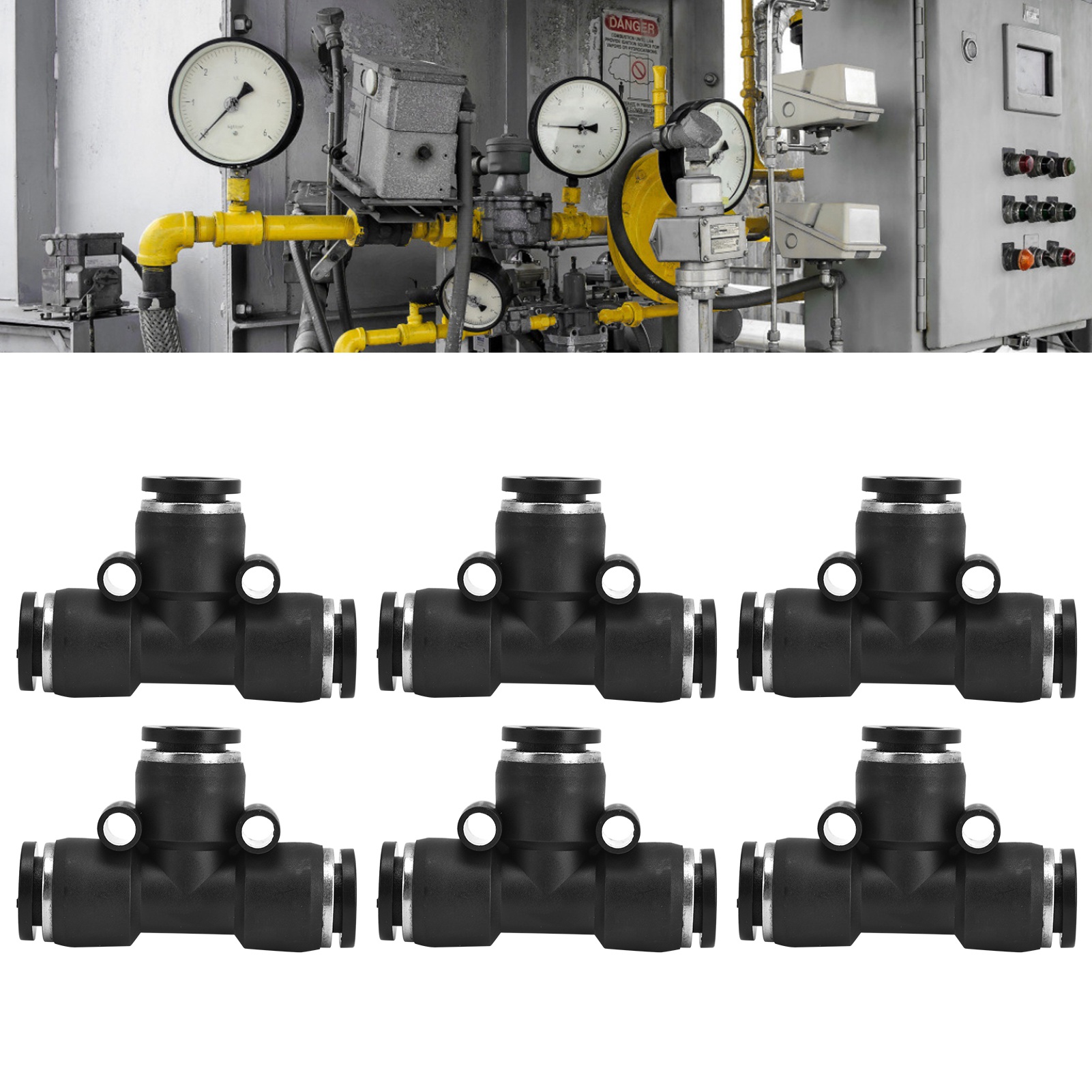 Zehn Stück Zu Verkaufen: Schnellkupplungen Für Pneumatische Schläuche Typ T Pe4-6-8-10-12-16 Mit Einem Außendurchmesser Von 4 Mm.