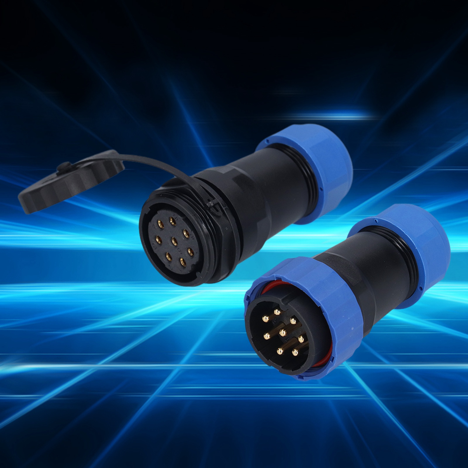 Wasserdichter Luftfahrtstecker Sp28 (ip68), Stecker/buchse, 380 V, 25 A, 8 Pins.