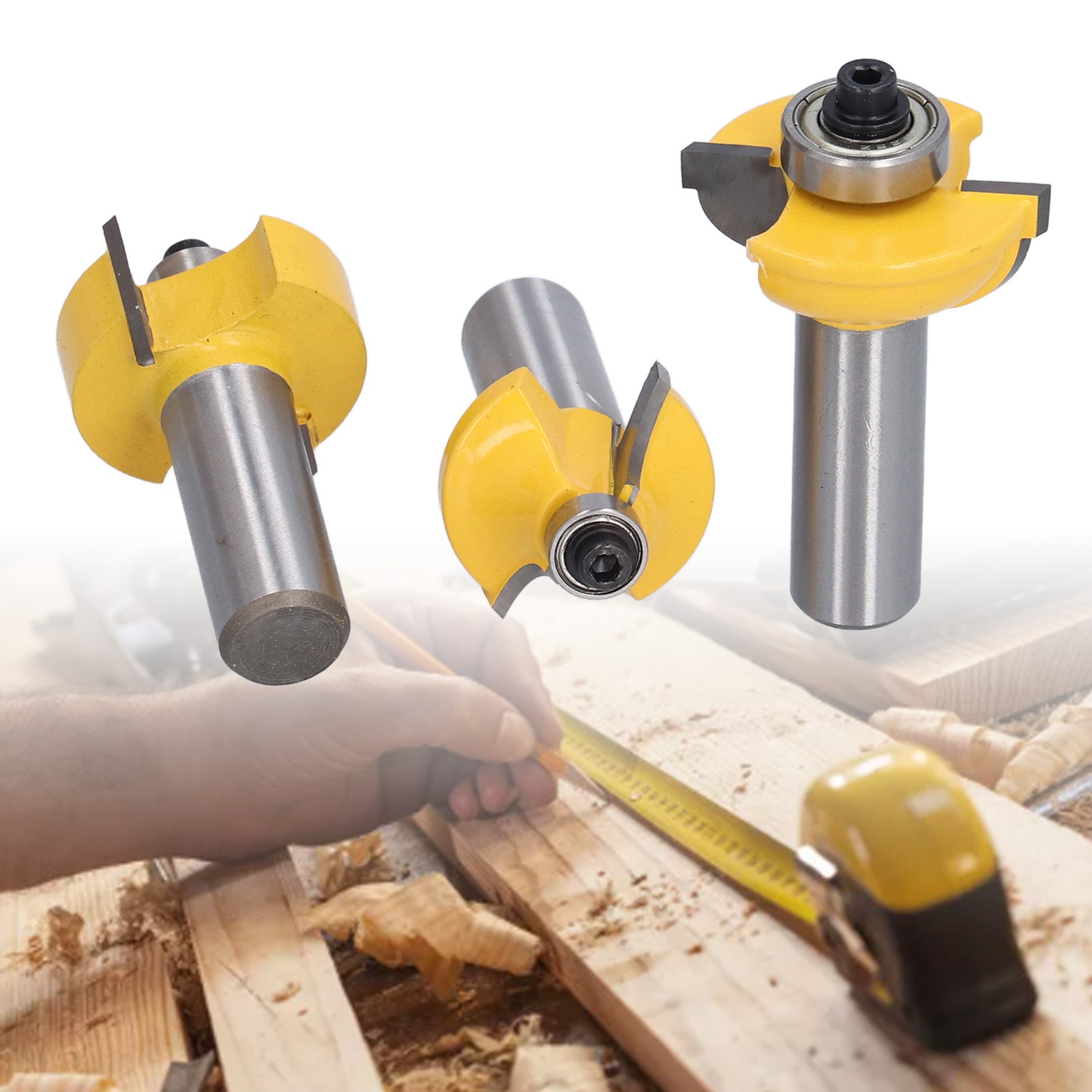 Set Bestehend Aus 3 1/2 Zoll Schaft-holzfräsern, Zapfenfräser Für Schranktüren, Fräser Für Glastüren Und Fenster, Gravierwerkzeugen.
