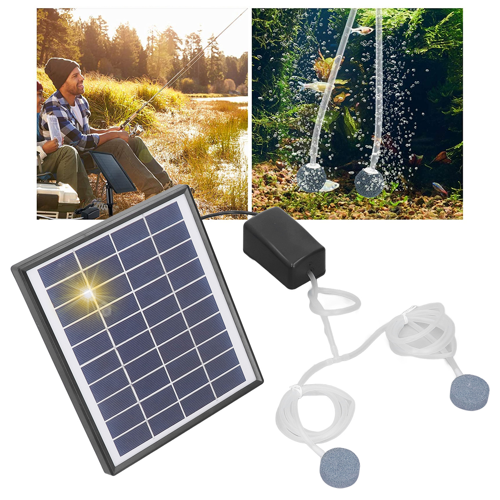 Miniatur-solar-luftpumpe (10 V, 6 W Gleichstrom), Solar-sauerstoffpumpe Für Luftsprudelbrunnen Mit Ausströmerstein