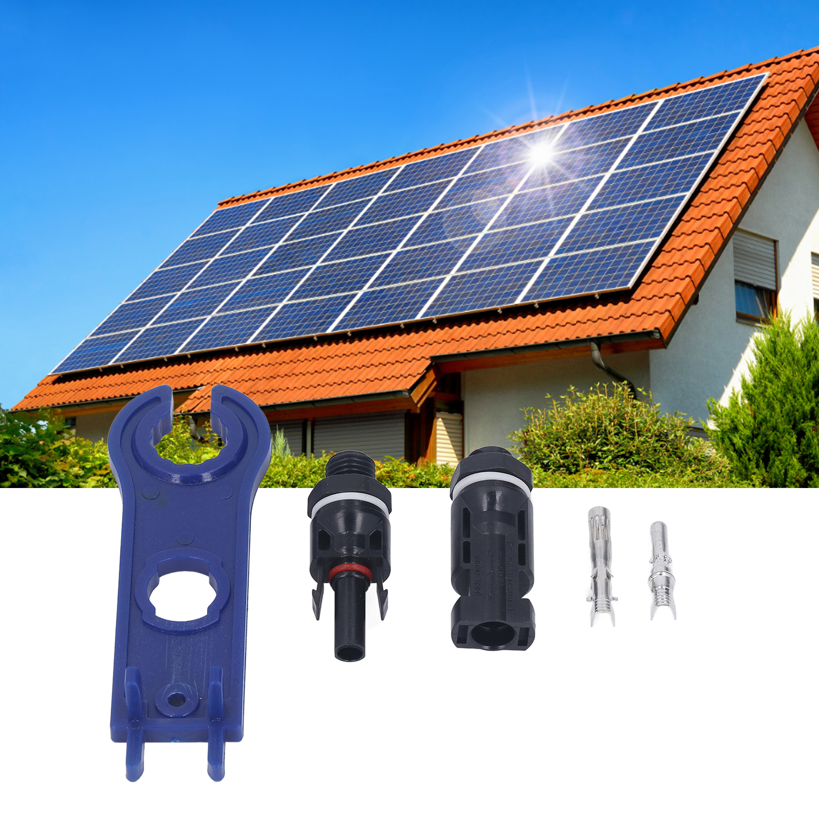 42-teiliges Mc4-solarpanel-kabelverbinderset, 10 Paare Von Steckern Und Buchsen, Solarpanel-verbinderset Mit 2 Speziellen Solarschlüsseln, 30a 1000vdc, Ip67 Wasserdicht.