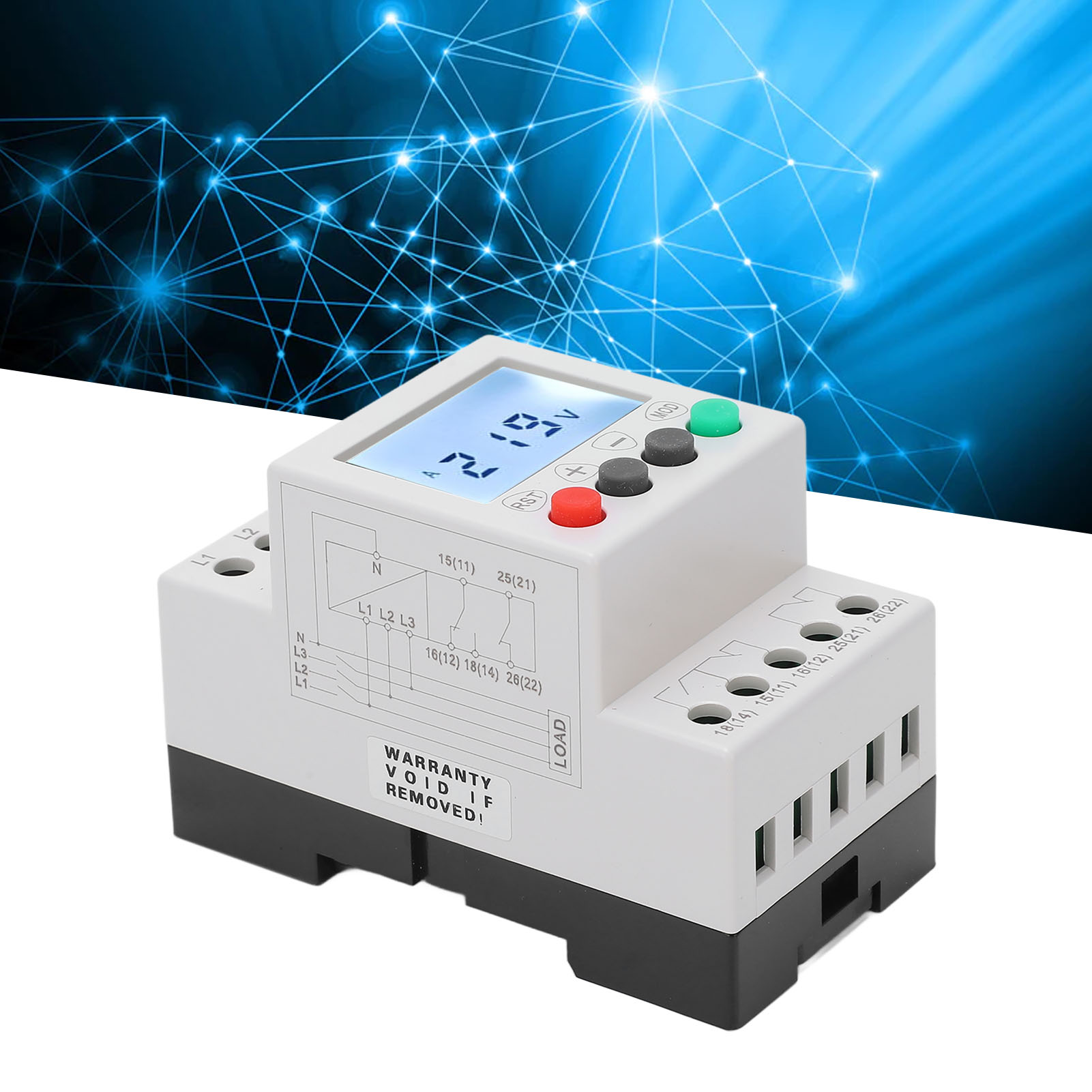 Jvr1000-an Vierleiter-drehstrom-überspannungs- Und Unterspannungsschutzrelais Mit Lcd-anzeige, 115–277 V Wechselstrom