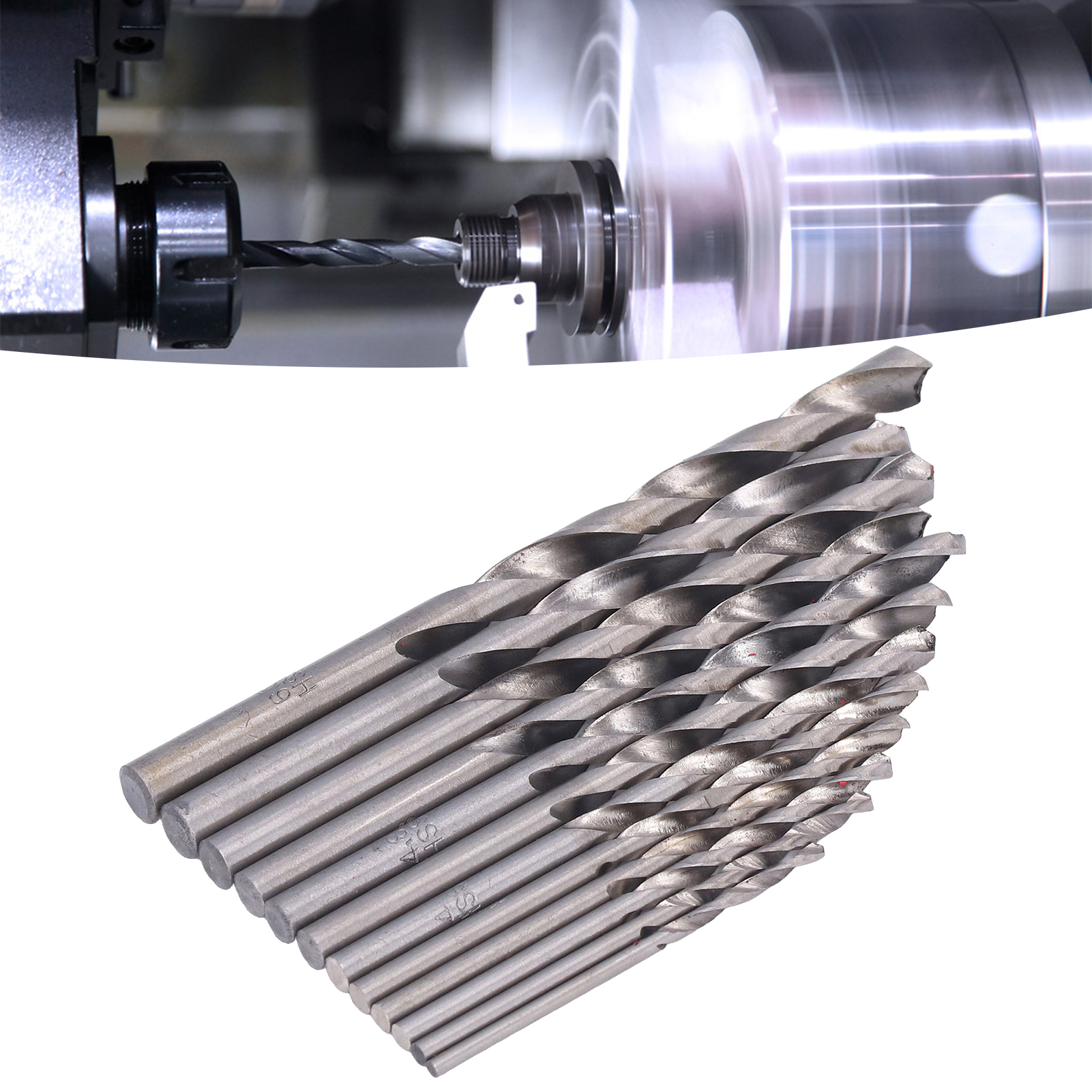 Set Mit 13 Mehrzweck-spiralbohrern, Inklusive Metallaufbewahrungsbox, Silberfarben