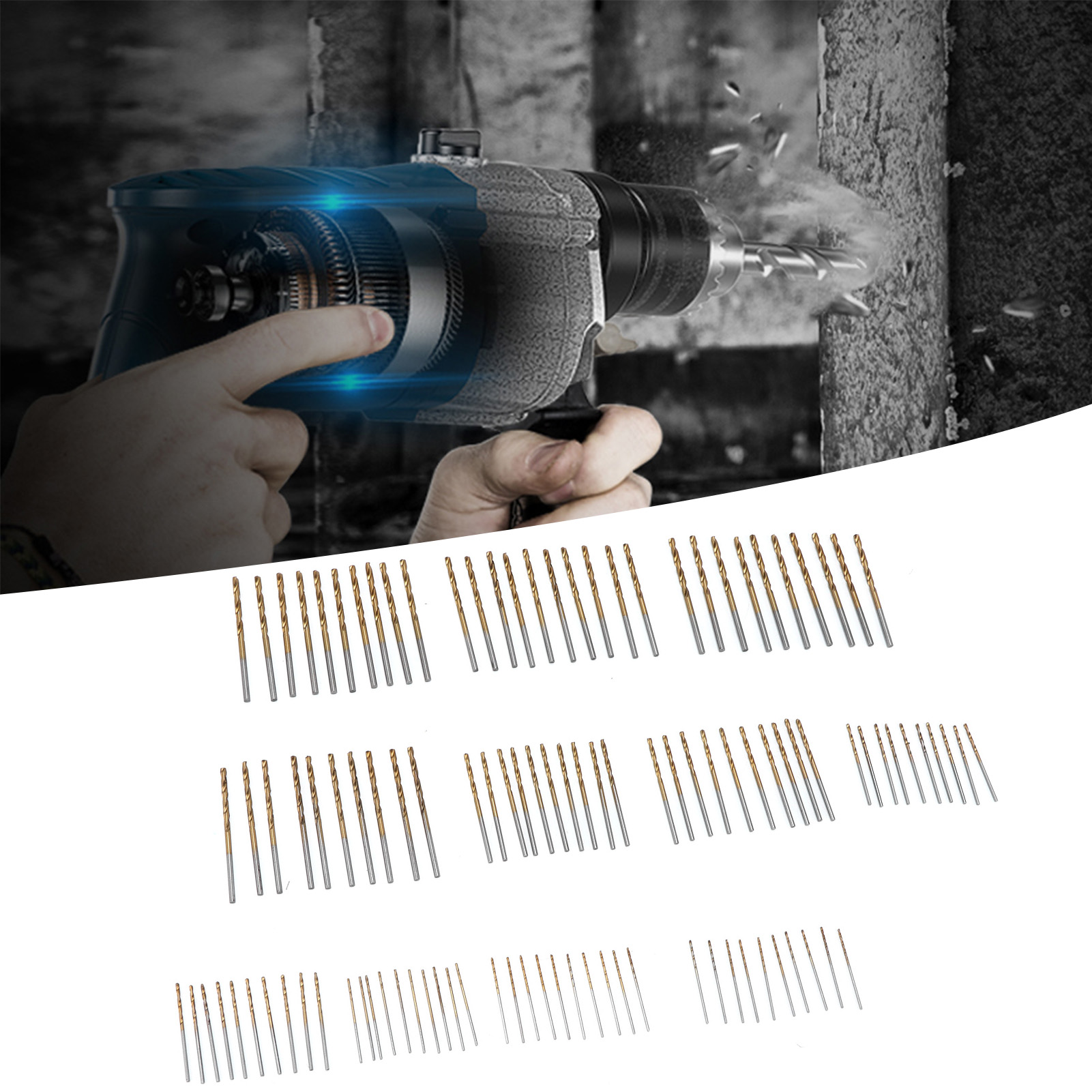 Set Mit 100 Spiralbohrern – Titanbeschichtete, Gerade Bohrer Zum Bohren, Rundschaft, Kleine Größe