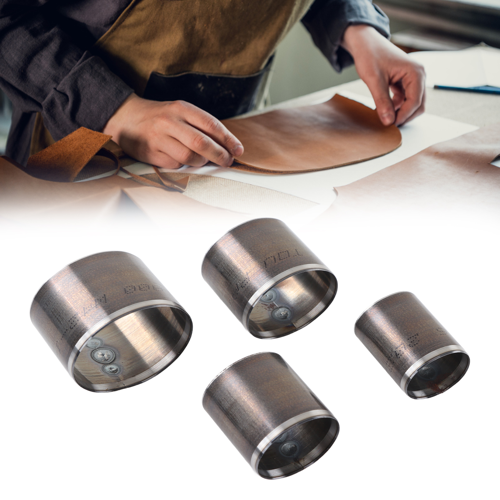 Set Mit 4 Ovalen Formen Zum Manuellen Zuschneiden Von Leder, Handgestanzte Lederschneidform