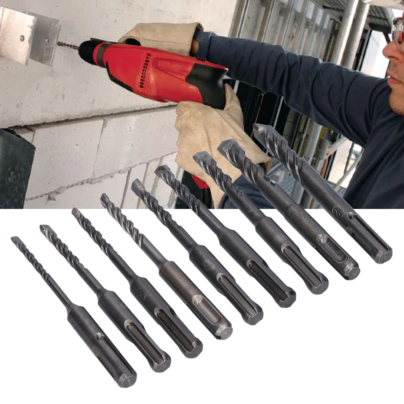 Set Mit 9 Sds-plus-schlagbohrern (4–12 Mm, 110 Mm/160 Mm) 110 Mm