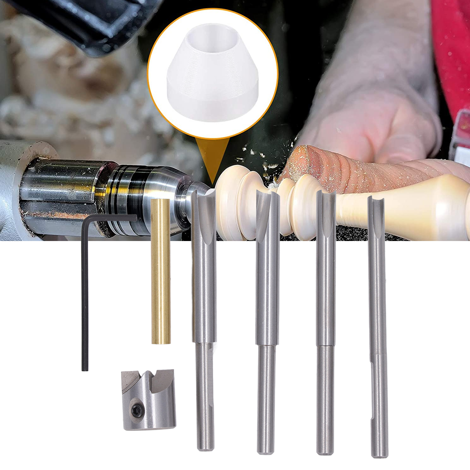 13-teiliges Stiftanspitz-set, Finishing-system Für Stifthalter Mit 6 Schneidringen, Weißes Ringanspitz-set, 7 Mm, 8 Mm, 9,5 Mm Und 10 Mm Schneidstäbe Zur Vorbereitung Von Stiftsets Für Die Holzbearbei