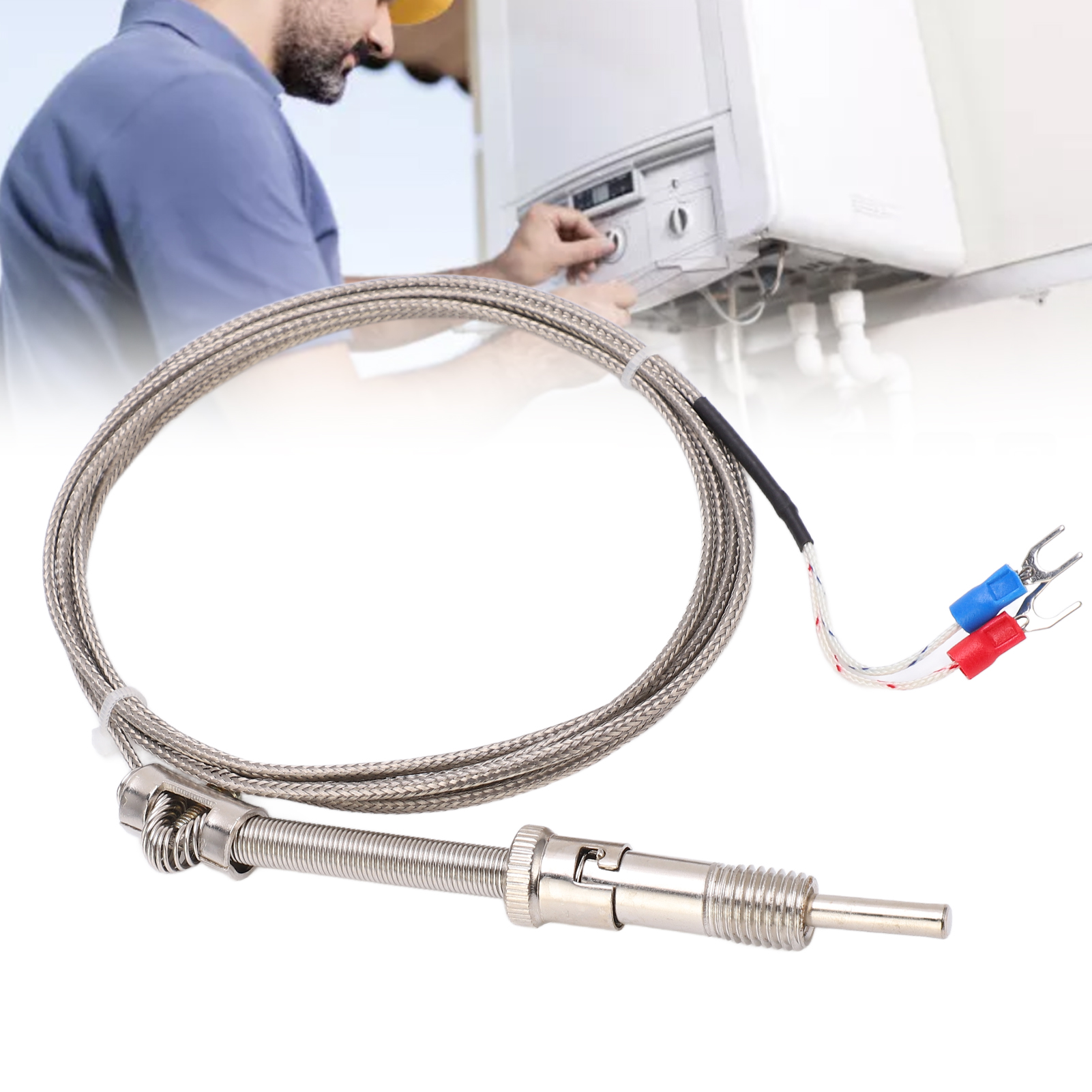 K-typ Berm Federthermoelement-temperatursensor Mit Abgeschirmtem Temperaturmessdraht, 2 M Sonde Für Temperaturregler.