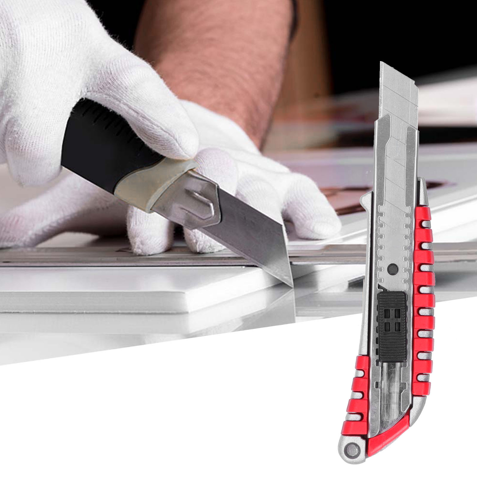 11118 Universalmesser Aus Aluminiumlegierung Mit Drehmechanismus, Robustes Papierschneidemesser, Büromesser