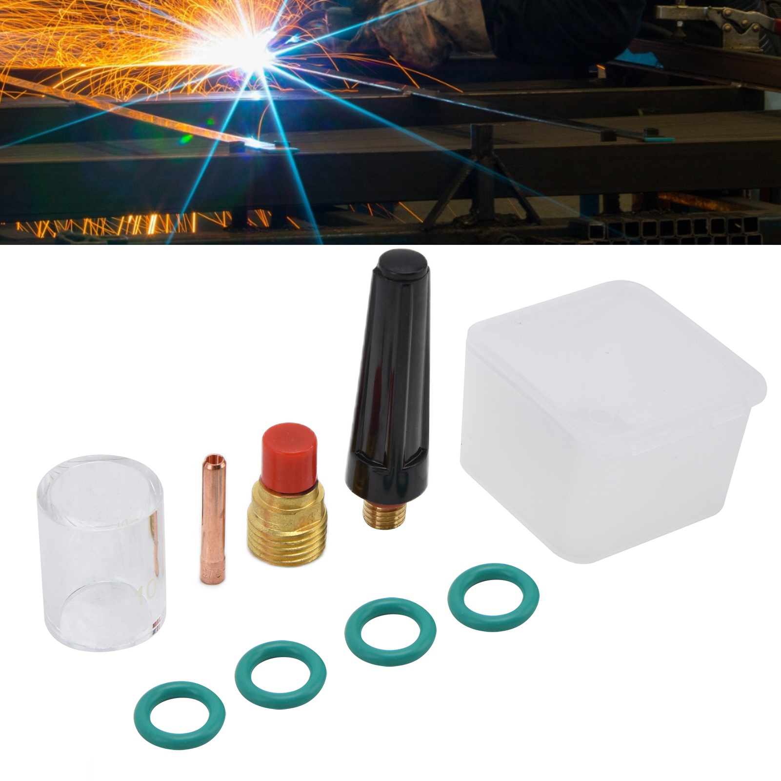 8-teiliges Set Inklusive Argon-lichtbogenschweißbrenner Und Hochtemperaturbeständiger Glasdichtung Für Wp-9/20/25