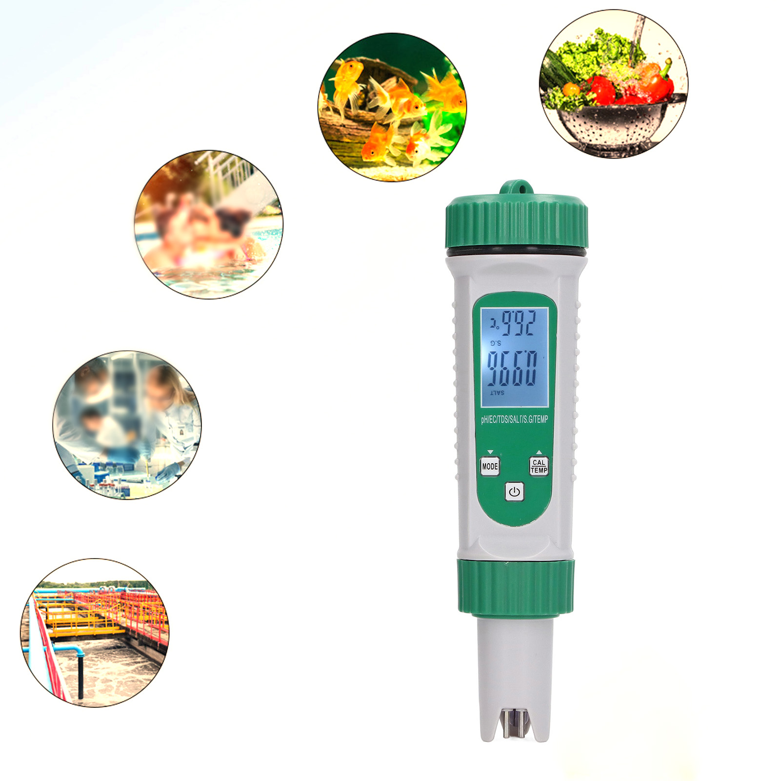 Dieser 6-in-1-wasserqualitätsteststift Bietet Hochpräzise Digitale Messwerte Für Ph/ec/tds/sel/sg/temp Bis Auf 0,01 Ph Genau Und Eignet Sich Für Hydrokultursysteme Und Den Anbau Von Pflanzen In Innenr