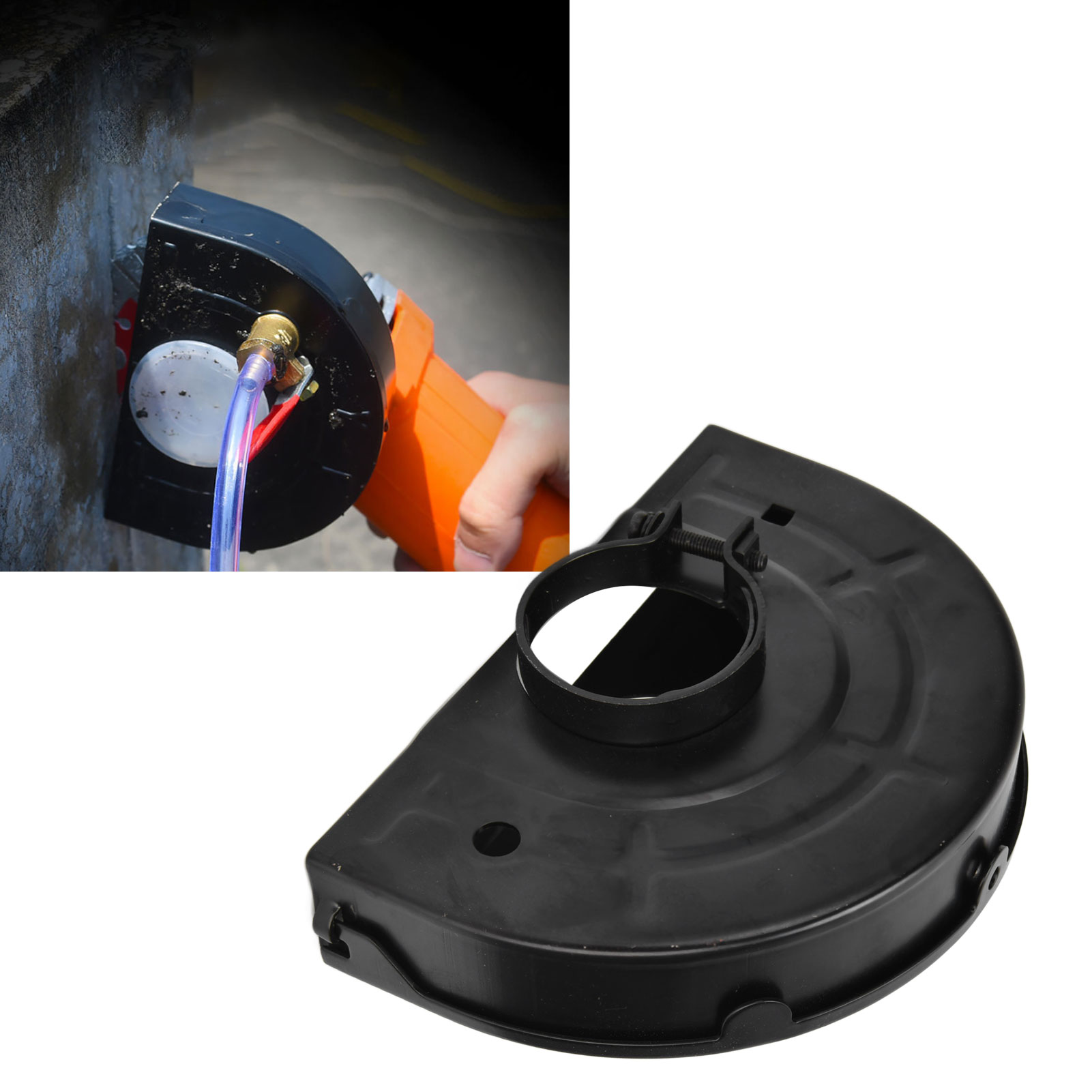 Winkelschleifer Mit Schutzabdeckung Ohne Tote Winkel, Schutzabdeckung Für Die Wasserbefüllung Des Winkelschleifers, Staubdichte Schutzabdeckung Mit Wasser- Und Stromdurchführung.