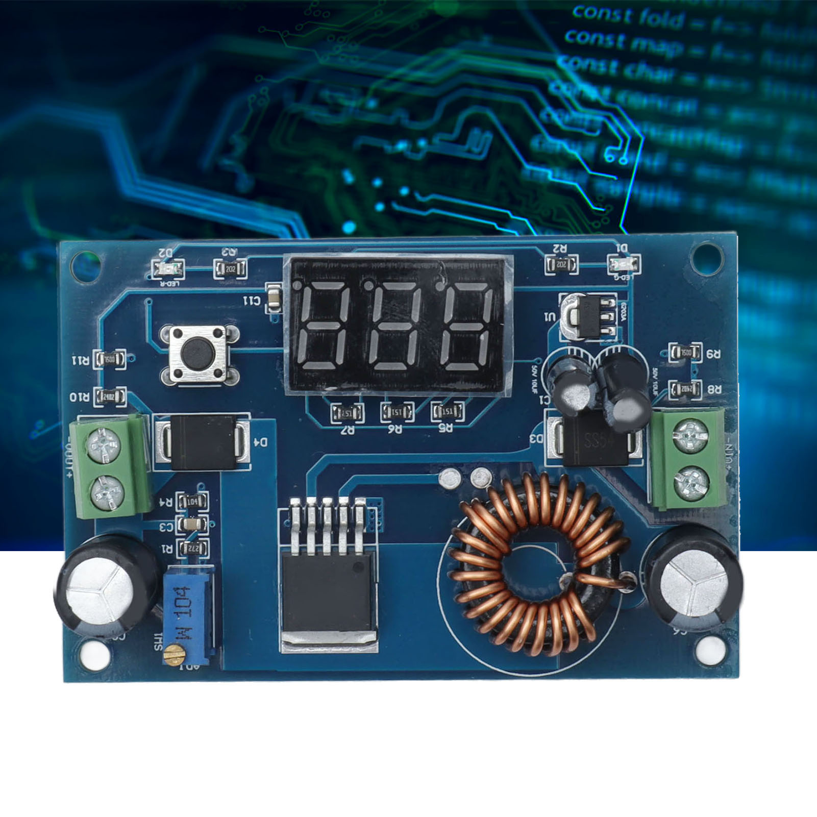 Xh-m411 Dc-dc Digital Step-up Transformer Module: High-power Step-up Transformer With 5-45v Step-up Output And 5a Output.