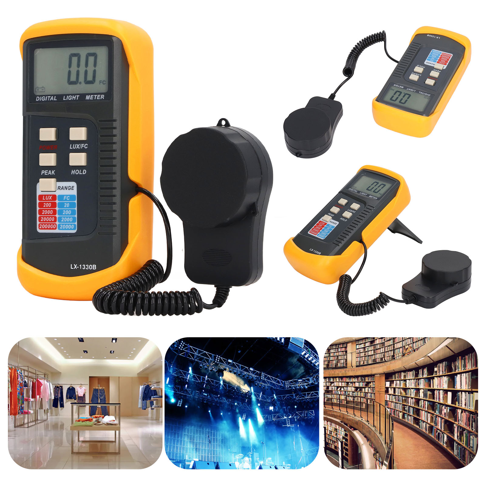 Digitales Luxmeter Lx-1330b Mit Lcd-bildschirm, Messbereich Von 0,1 Bis 200.000 Lux