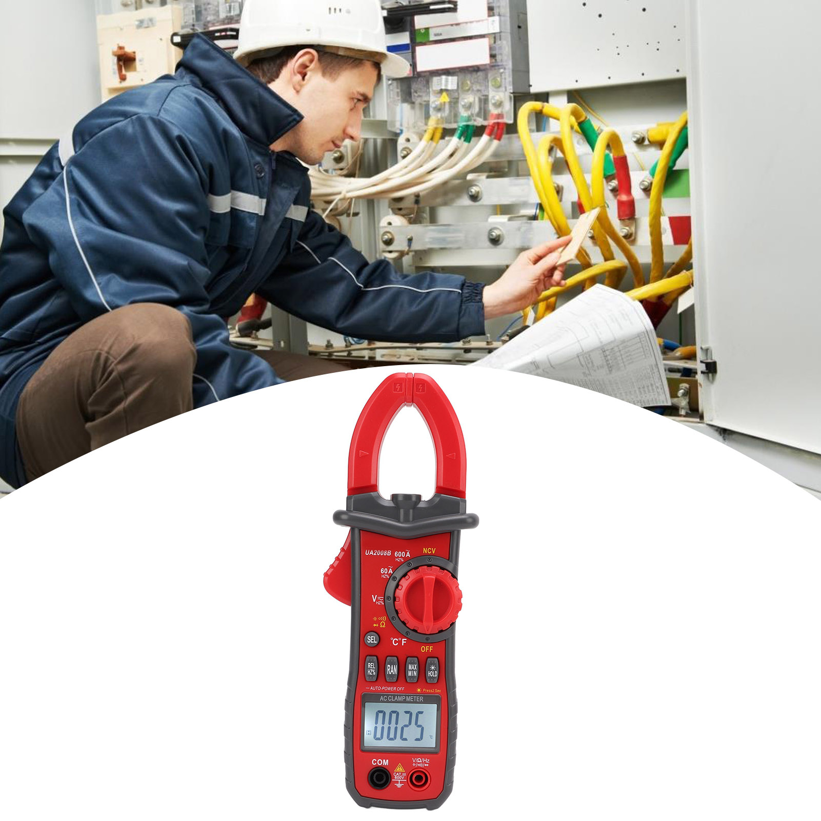Uyigao Ua2008b Tragbares Digitales Zangenmultimeter Ac/dc Mit Automatischer Bereichswahl, 600 V, 600 A