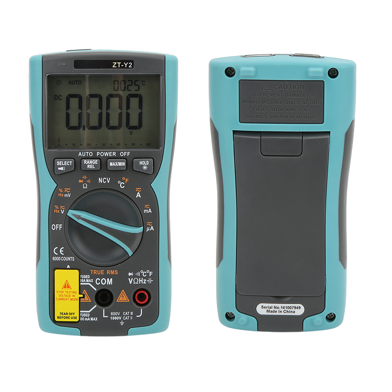 Zt-y2 Digitalmultimeter, Vollautomatisch, Hochpräzise, Multifunktional, Tragbar Für Elektriker Und Reparaturen, Hitzebeständig