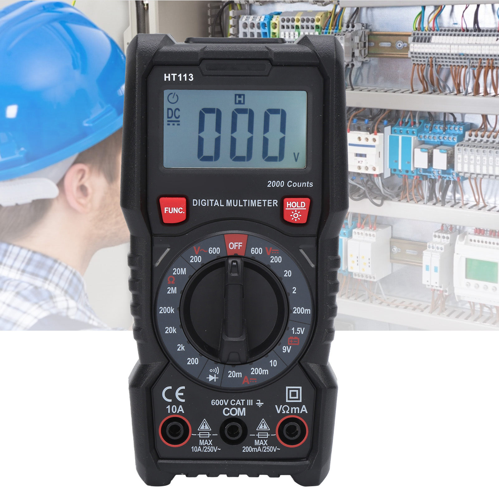 Ht113 10a 600v Miniatur-digitalmultimeter, Hochpräzises Tragbares Digitalmultimeter, Intelligentes Elektrisches Multimeter Mit Überspannungsschutz