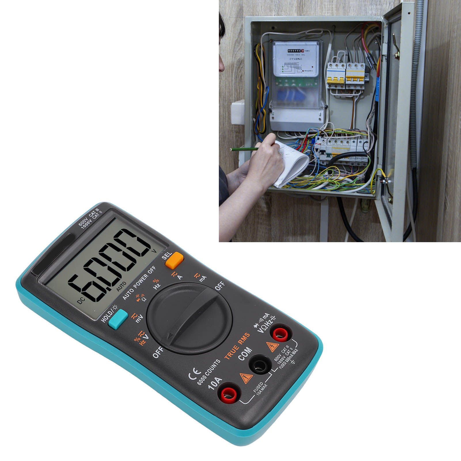 Tragbares Digitalmultimeter Zt101 Mit Automatischer 6000-hz-messung. Werkzeugset Inklusive Multimeter.