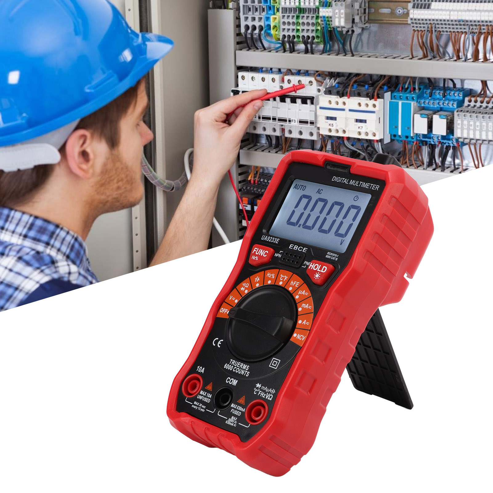 Uyigao Ua9233e Hochpräzisions-digitalmultimeter-set, Automatisches Multimeter Für Elektriker Und Haushaltsgeräte-reparateure, 600 A/600 V Krokodilklemmen