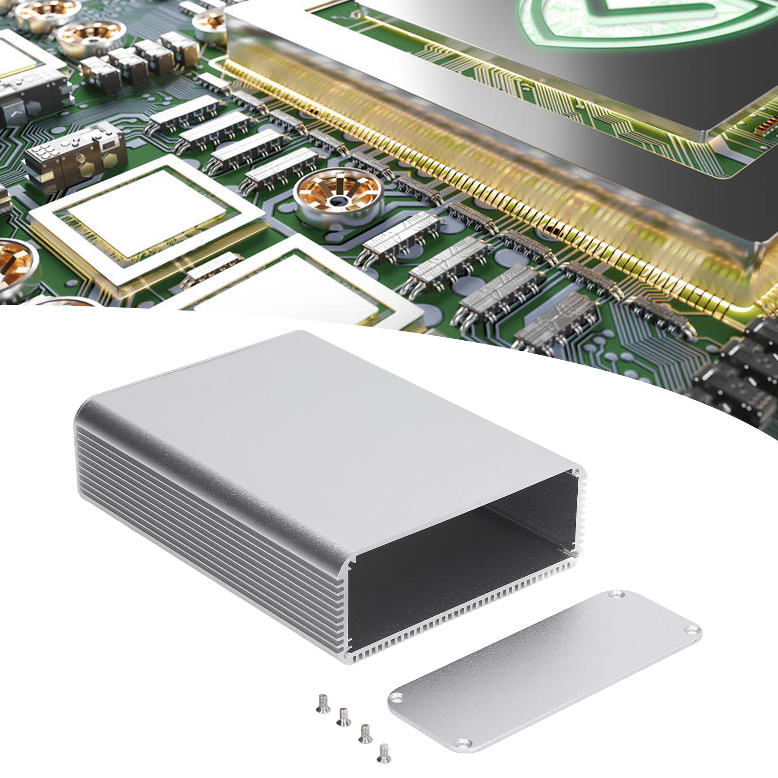 Sandgestrahltes Silbernes Aluminiumgehäuse Für Leiterplatten (45 X 120 X 160 Mm) Mit Wärmeableitung Und Abschirmung Aus Aluminiumlegierung.
