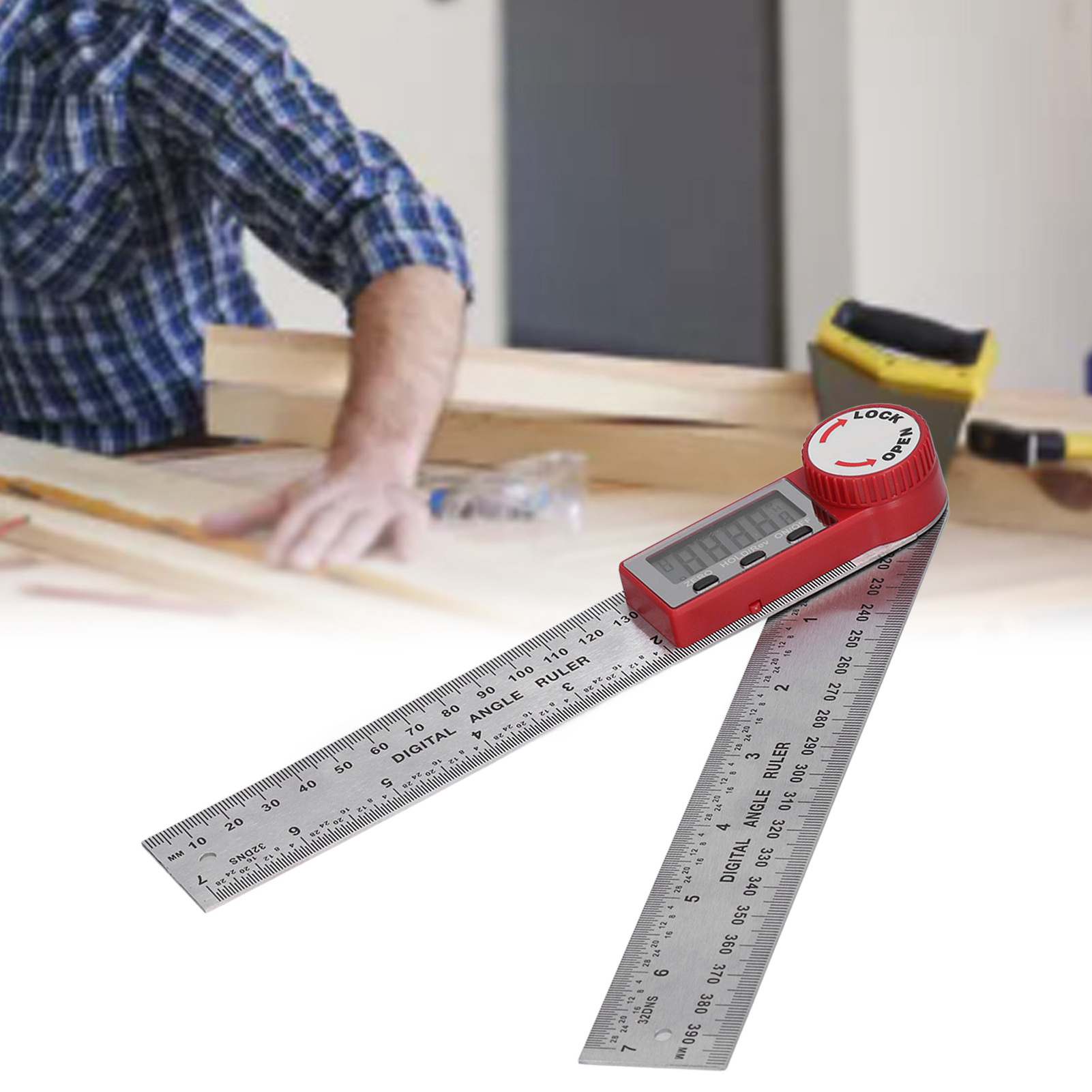 360° Digitaler Elektronischer Winkelmesser Für Die Holzbearbeitung (200 Mm)