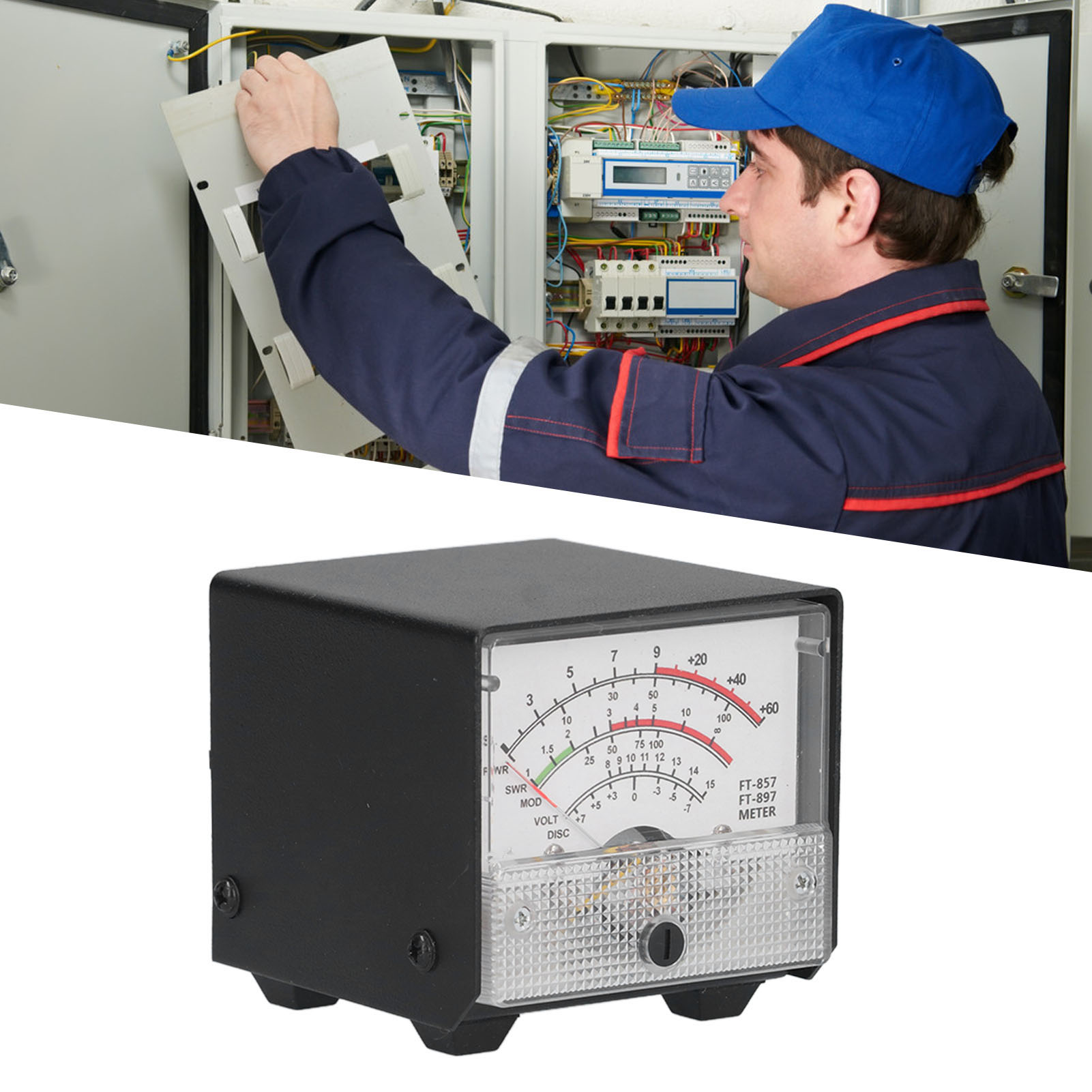 Ft857/ft897 Wattmeter Im Metallgehäuse, Originales Externes S-meter, Swr-meter, Weiße Frontplatte
