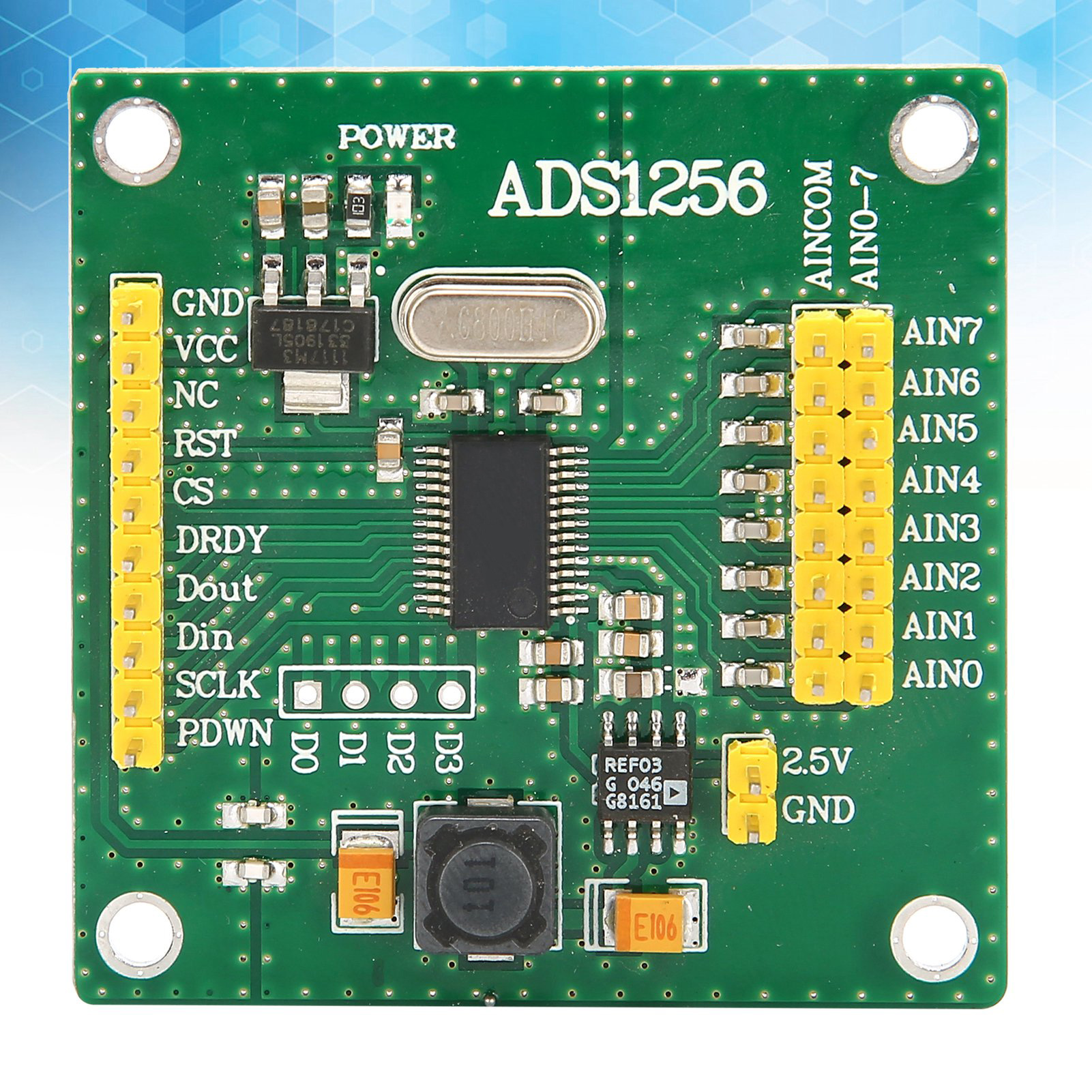 Hochpräzises 24-bit-analog-digital-wandlermodul Mit Acht Kanälen Ads1256
