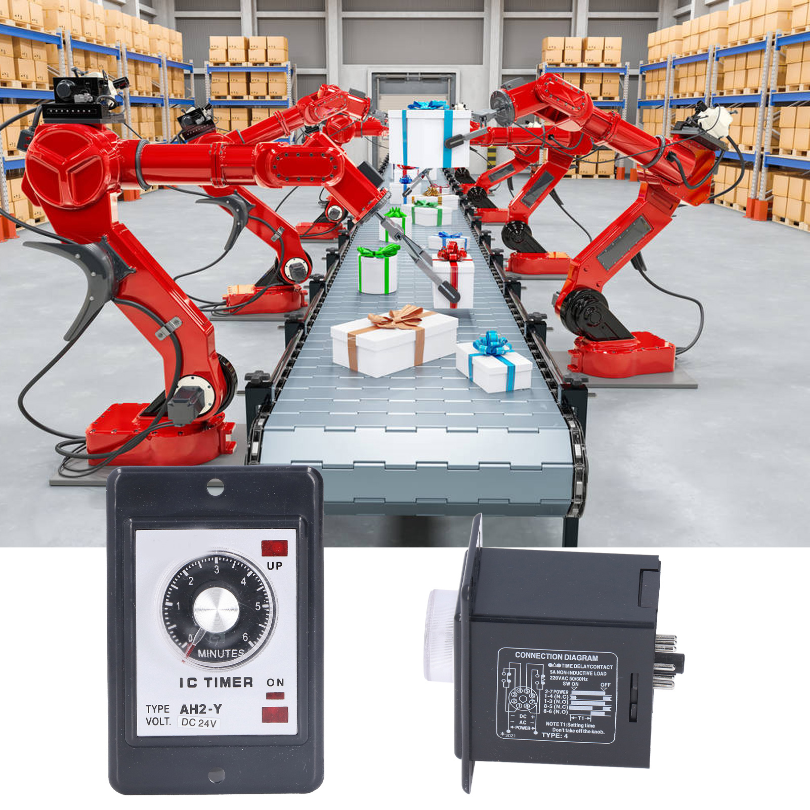 Jyio/匠意源 Ah2-y 6m Miniatur-zeiger-zeitregler Mit Timer (8 Pins, 24 V Dc)