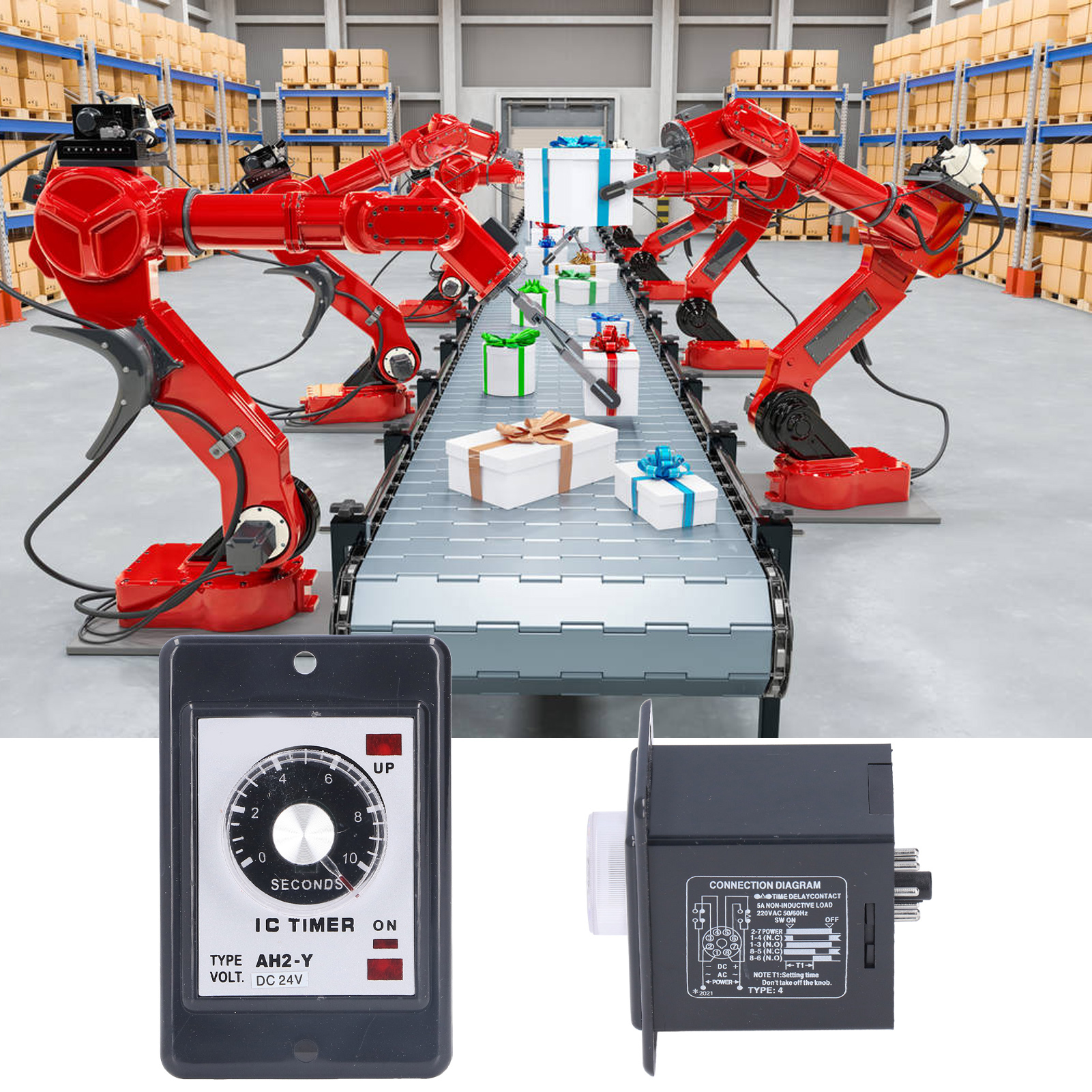 Jyio/匠意源 Ah2-y 10s Miniatur-zeiger-zeitregler Mit Timer (8 Pins, 24 V Dc)