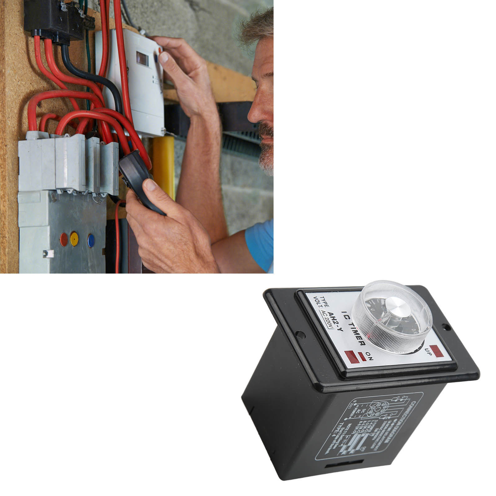 Jyio/匠意源 Ah2-y 1s 8-poliges Zeitverzögerungsrelais, Mini-zeigertimer, 220v Ac-timer