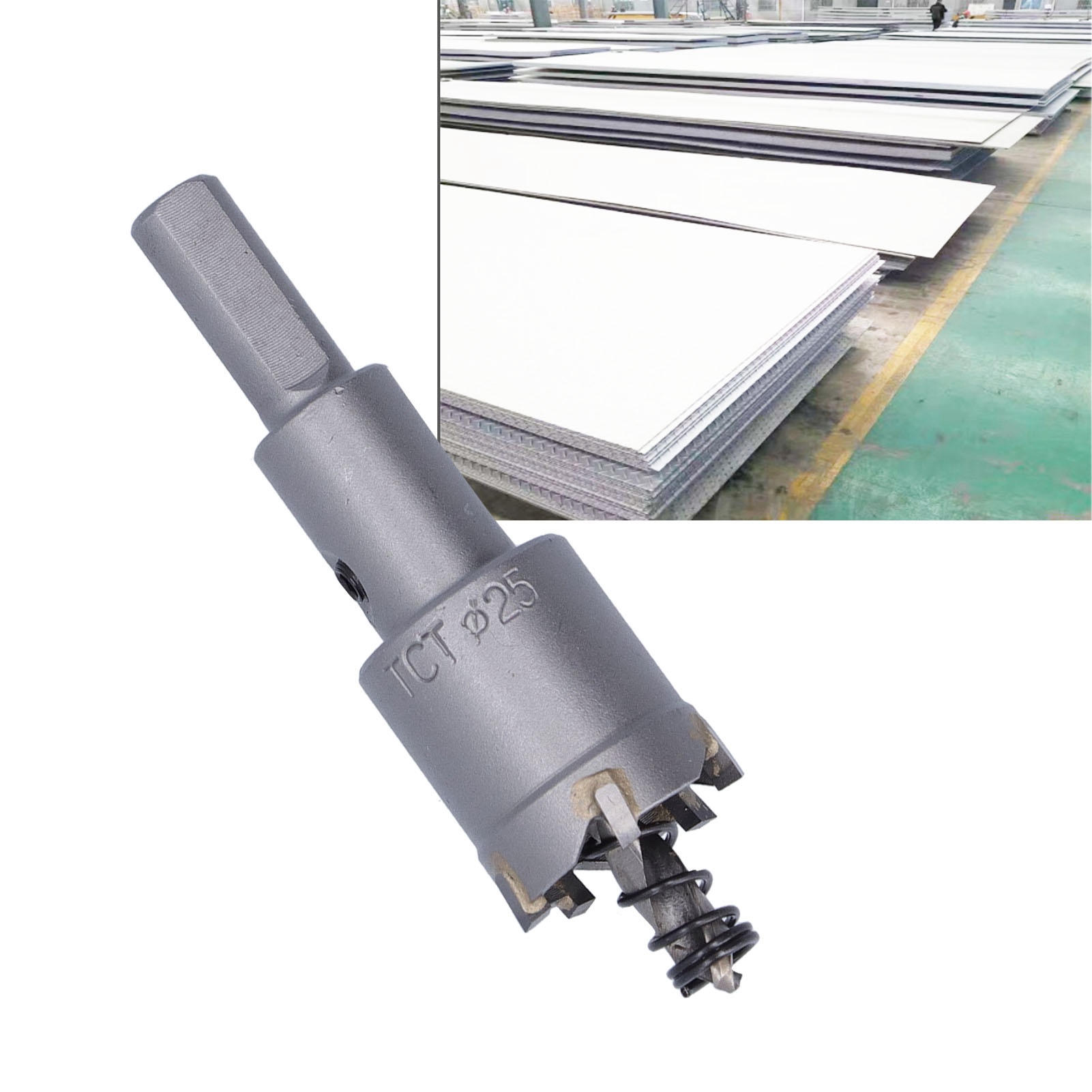 Lochsäge Aus Edelstahl, Hartmetall-lochsäge, Metallreibahle, Bohrer Für 25 Mm Dicke Eisenplatten