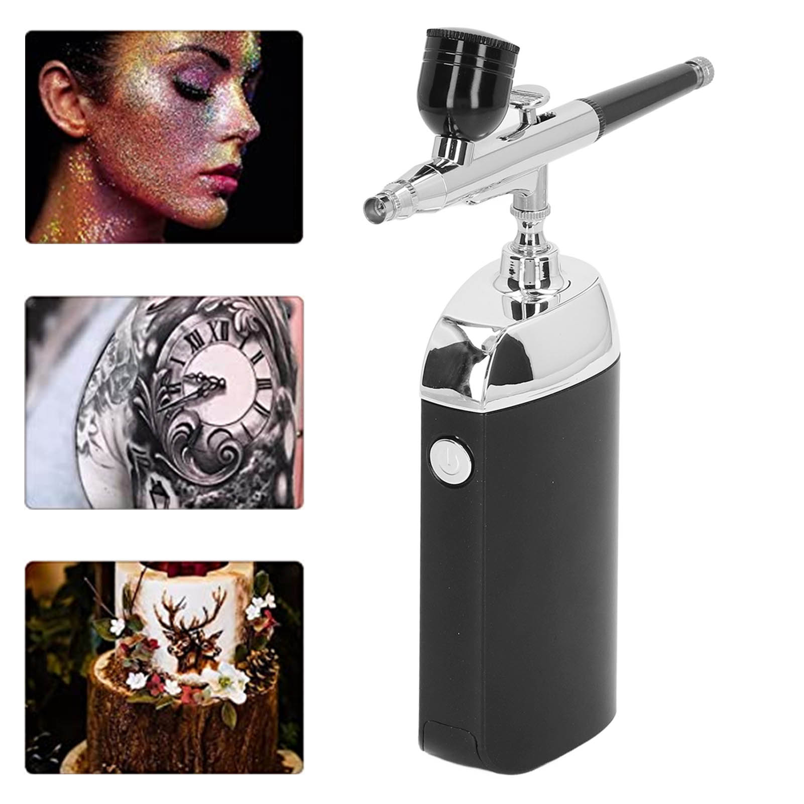 Wiederaufladbares Usb-kuchen- Und Lederreparaturset, Sprüh-airbrush-set Für Kunst- Und Malmodelle (schwarz).