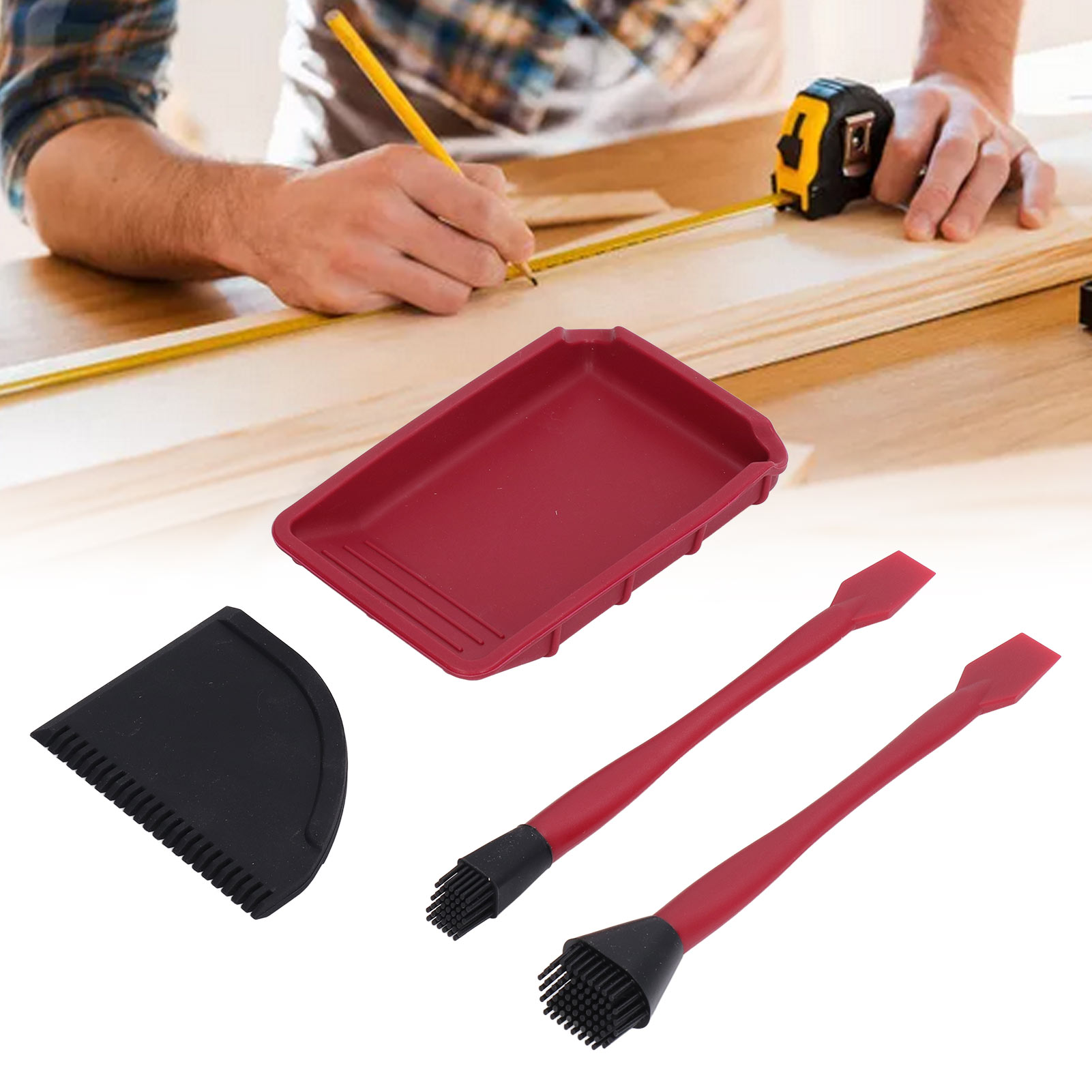 Huoto Silikonpinsel, Weicher Gummipinsel, Leimpinsel Für Holzbearbeitung, Latexpinsel, Pinsel Für Massivholz, Weißleimpinsel
