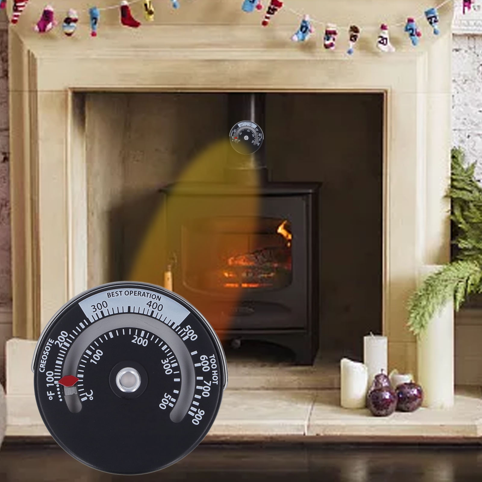 Kaminthermometer Mit Magnetfunktion Für Holzverbrennung, Messbereich 0℃500℃
