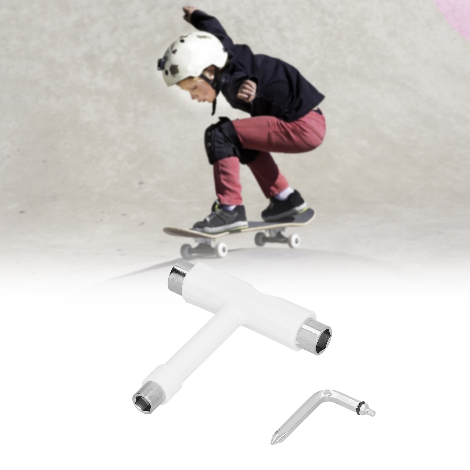 Weißes, Professionelles Multifunktions-t-tool Für Skateboards