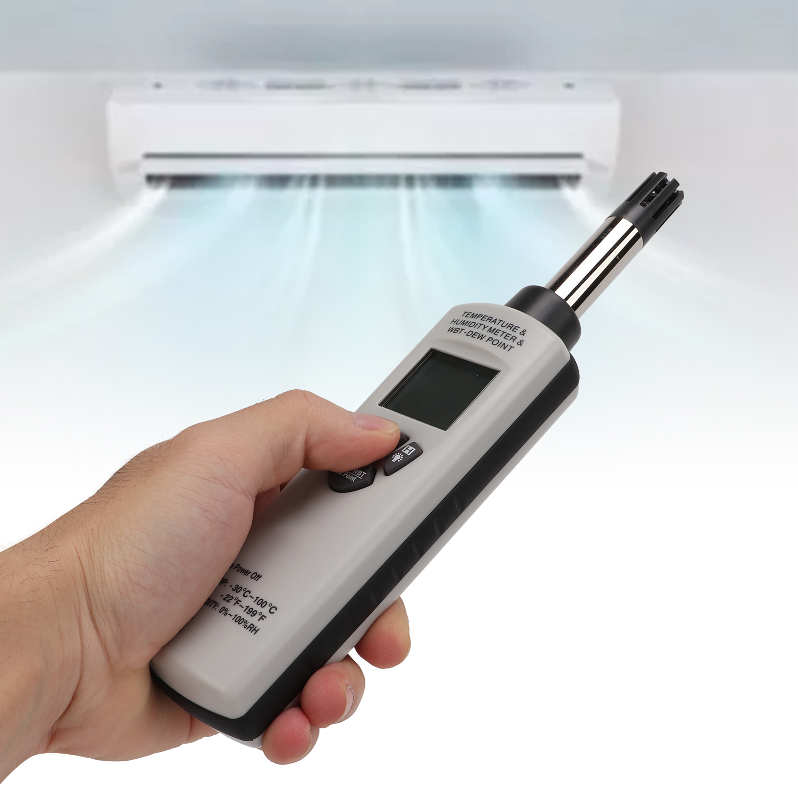 Industriethermometer Und Hygrometer Dt-321s – Hochpräzise Messung Von Taupunkt Und Feuchtkugeltemperatur