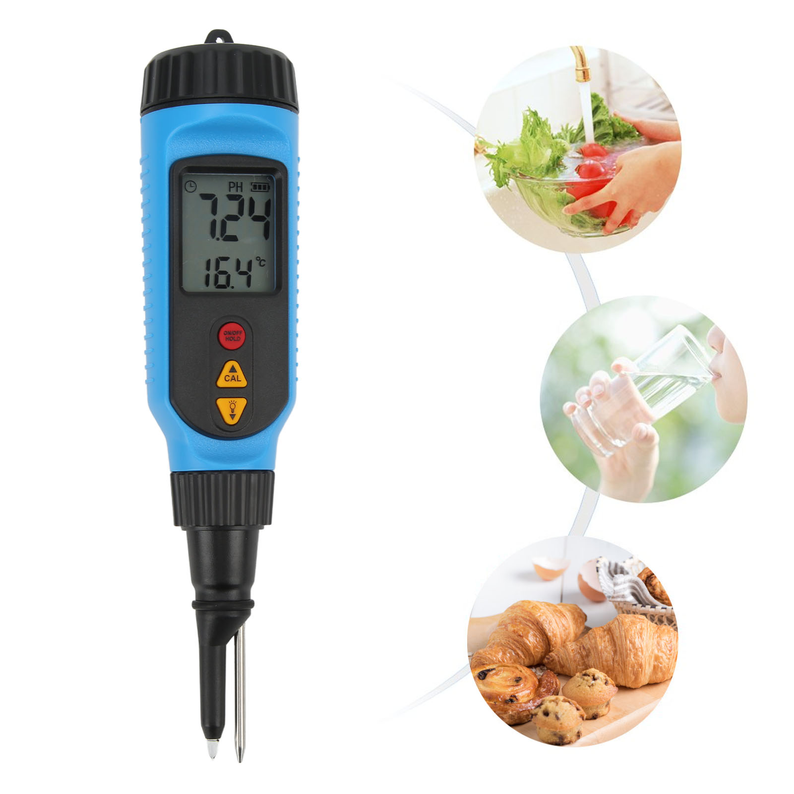 Ph818m Ph-meter, Tragbares Ph-testgerät Mit Automatischer Temperaturkompensation.