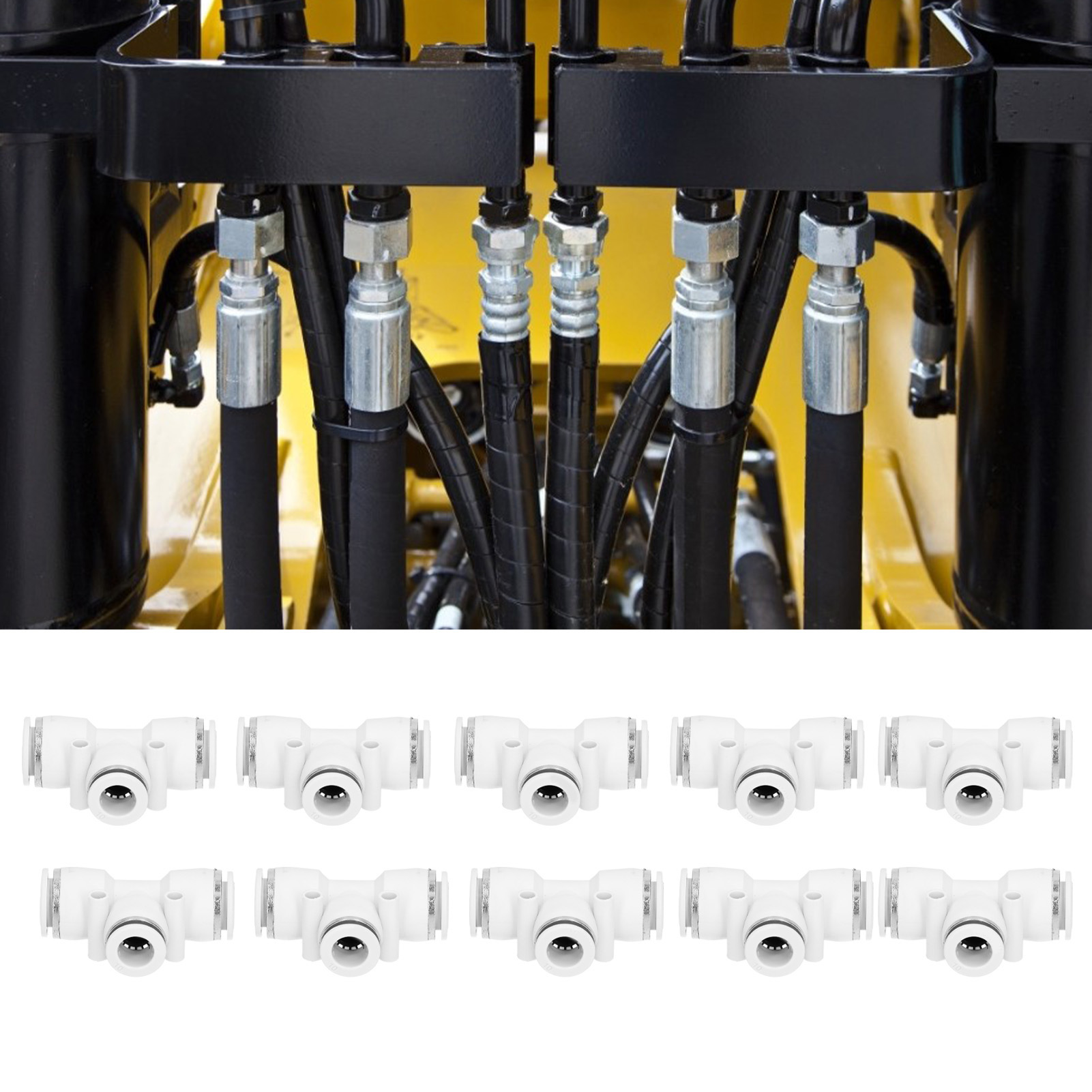 Peg12-10 Weiß Vernickelte T-förmige Reduzierstücke Für Pneumatik, Verkauft In Packungen Mit 20 Stück.