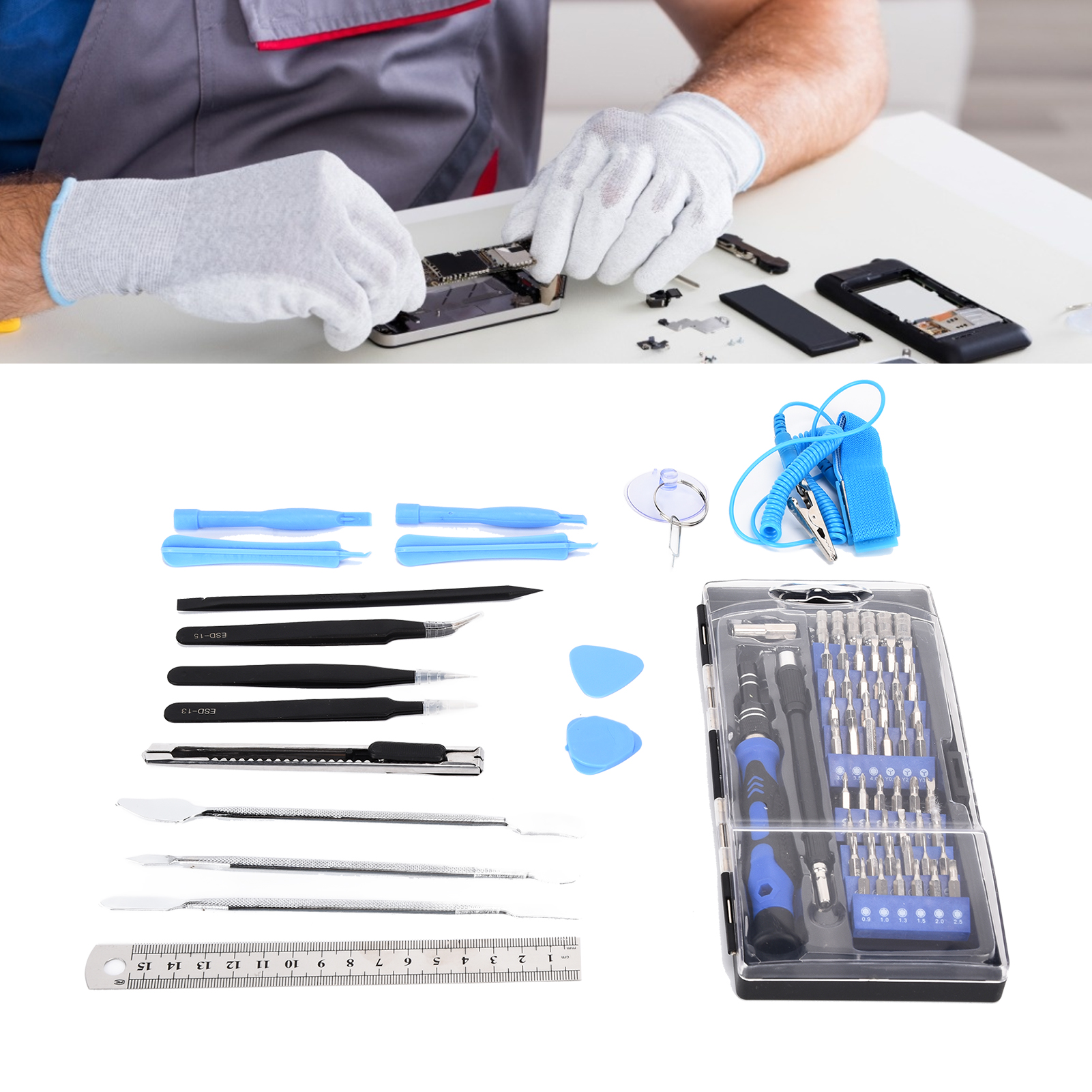 Professionelles Präzisionsreparatur-werkzeugset Mit Schraubendreher Für Ipad, Macbook, Laptops Und Apple Android-handys.