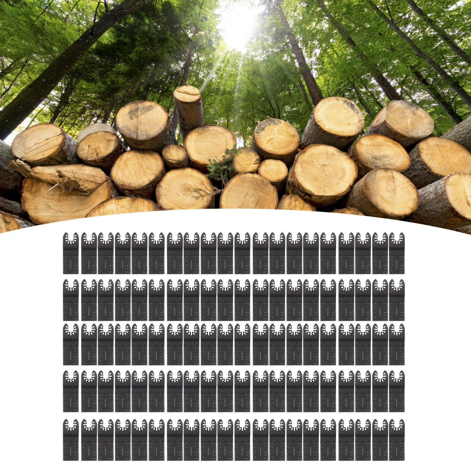 Set Mit 100 Geraden Sägeblättern Aus Hochkohlenstoffhaltigem Stahl, 34 Mm Zahnbreite, Professionelle Und Vielseitige Oszillierende Sägeblätter Für Diverse Holzbearbeitungswerkzeuge