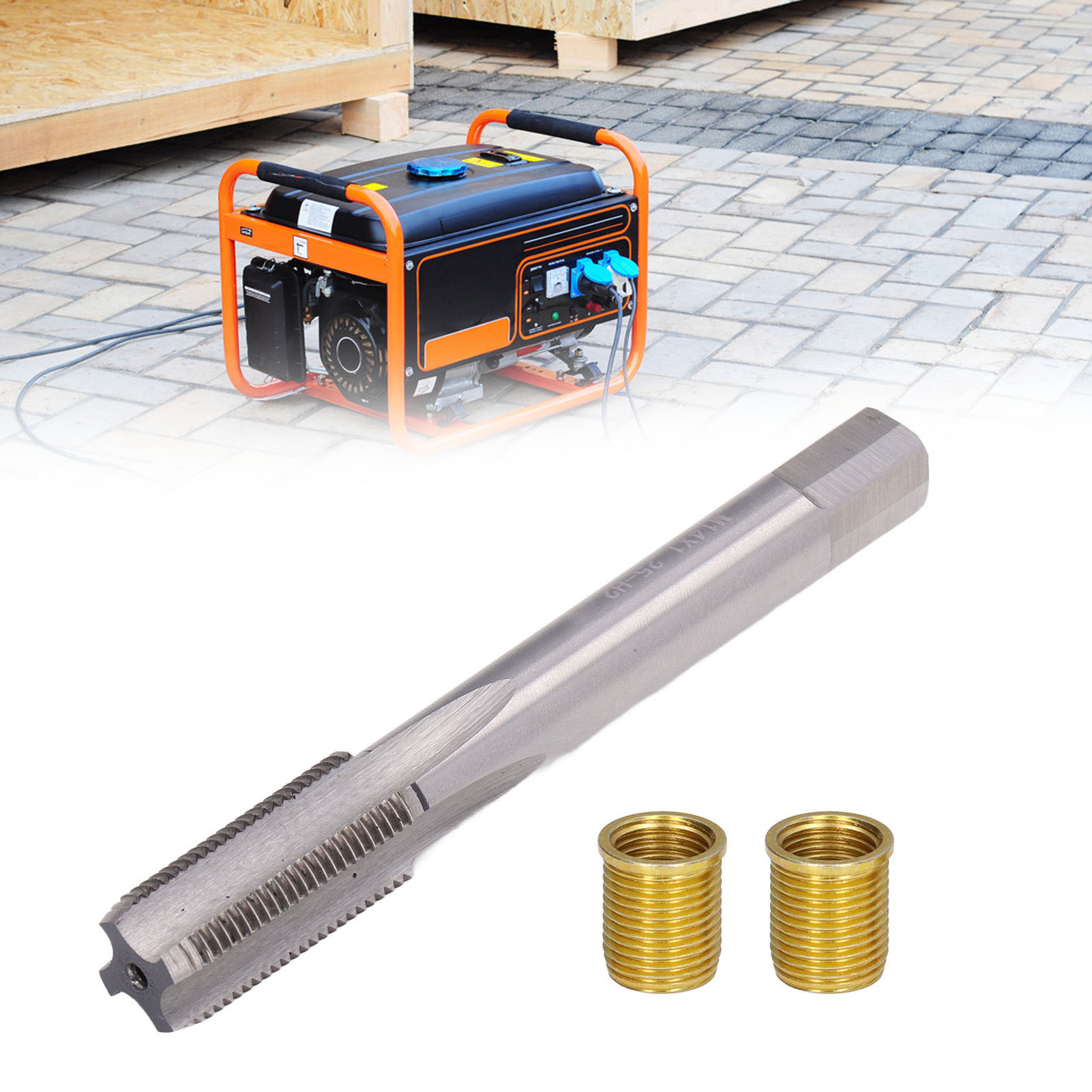 Reparatursatz Für Zündkerzengewinde Für Benzinmotoren, Bestehend Aus Einer M12x1,25 Schraube Und Einem M14x1,25 Gewindebohrer.