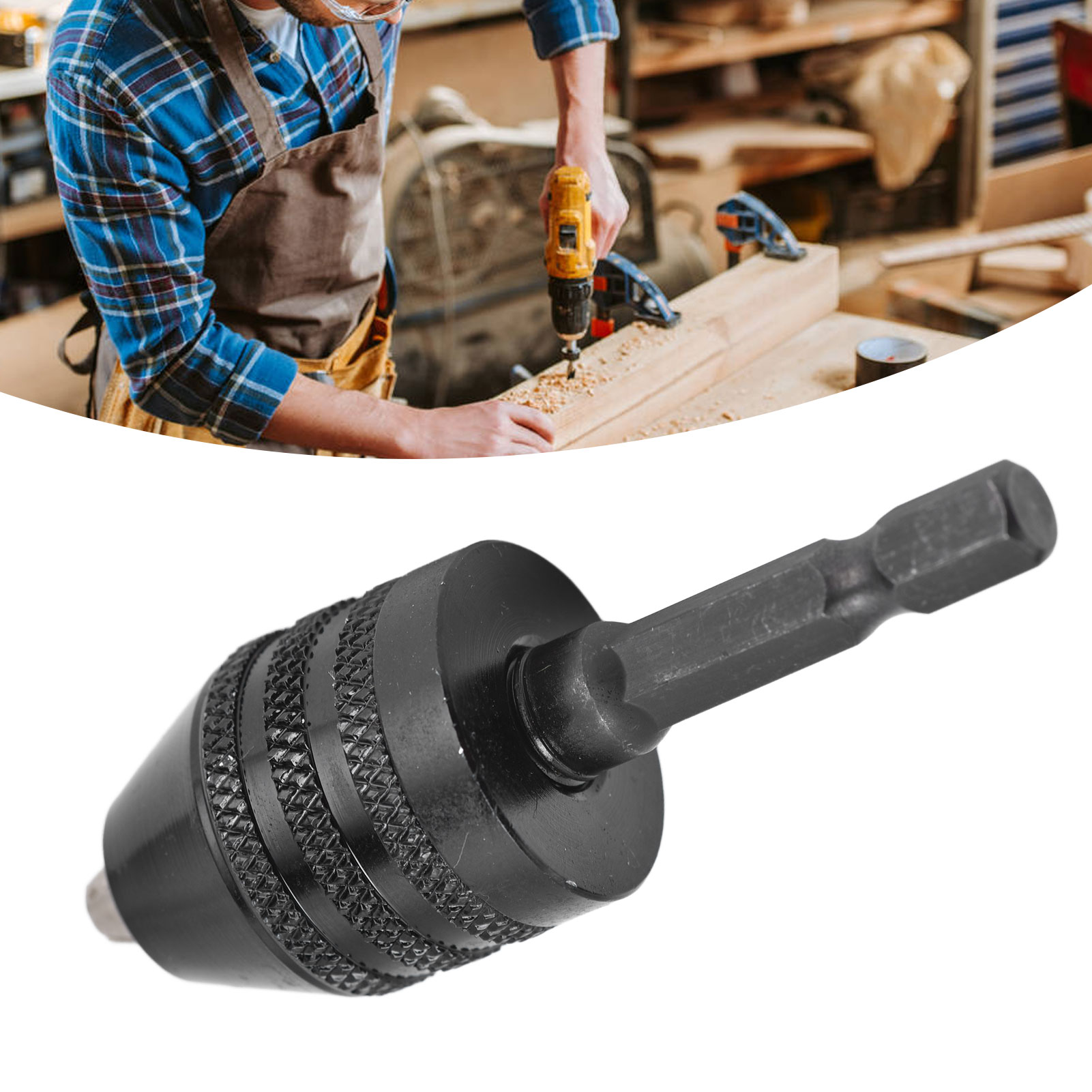 Schwarzes 0,6–8 Mm Sechskant-dreibackenfutter Für Elektrische Bohrmaschinen, Schnellwechselfutter, Mini-dreibackenfutter, Zubehör Für Elektrische Schleifmaschinen
