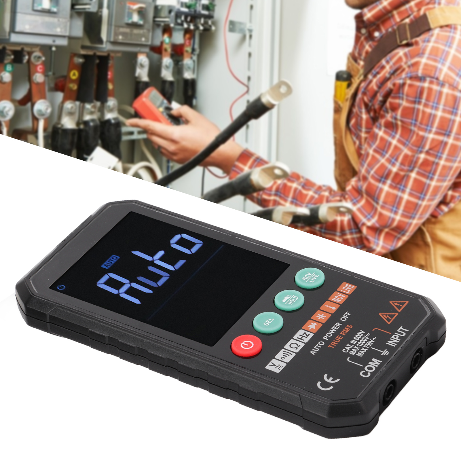 Fy107c 1000v Vollautomatisches Smart-multimeter, Hochpräzise Digitale Anzeige, Klein, Tragbar, Hitzebeständig, Kein Bereichswechsel Erforderlich