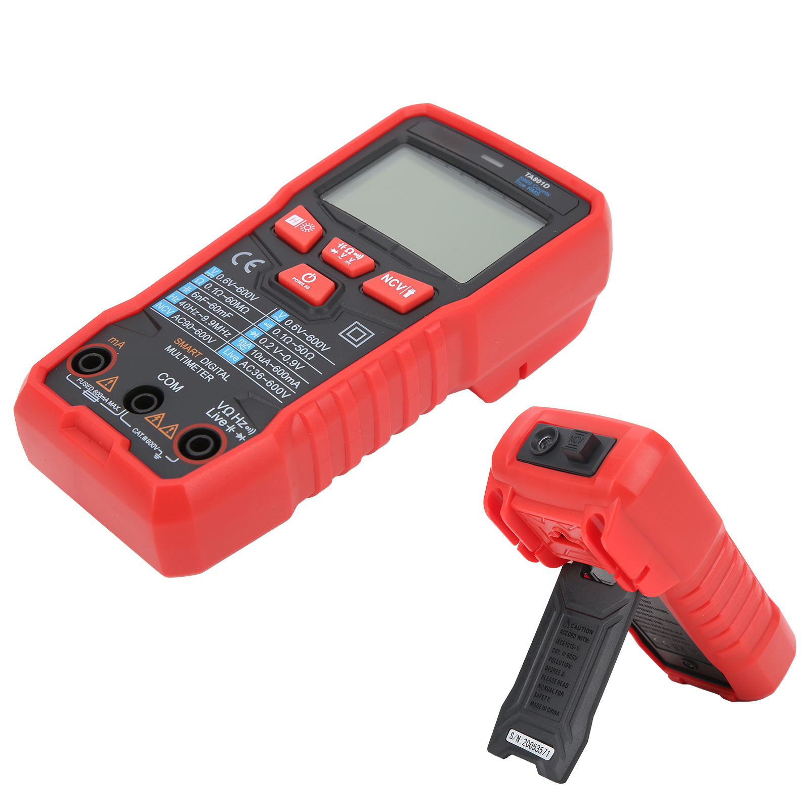 Ta801d Multimeter: Vollautomatische Intelligente Erkennung, Kein Moduswechsel Erforderlich, Kleines Tragbares Multimeter Für Den Heimgebrauch Und Reparaturen.