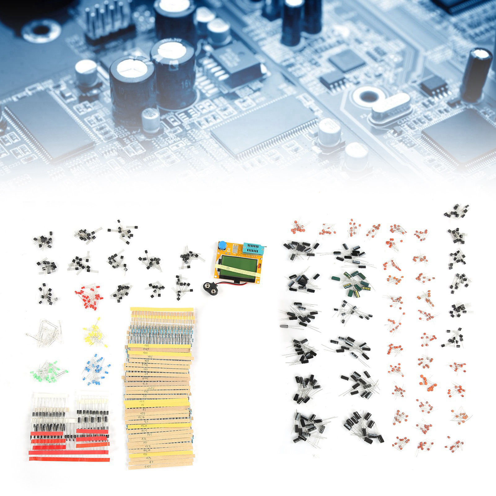 Packung Mit 6 Hochwertigen Bauteilen + Lcr-t4 9v Dc Grafik-transistortester