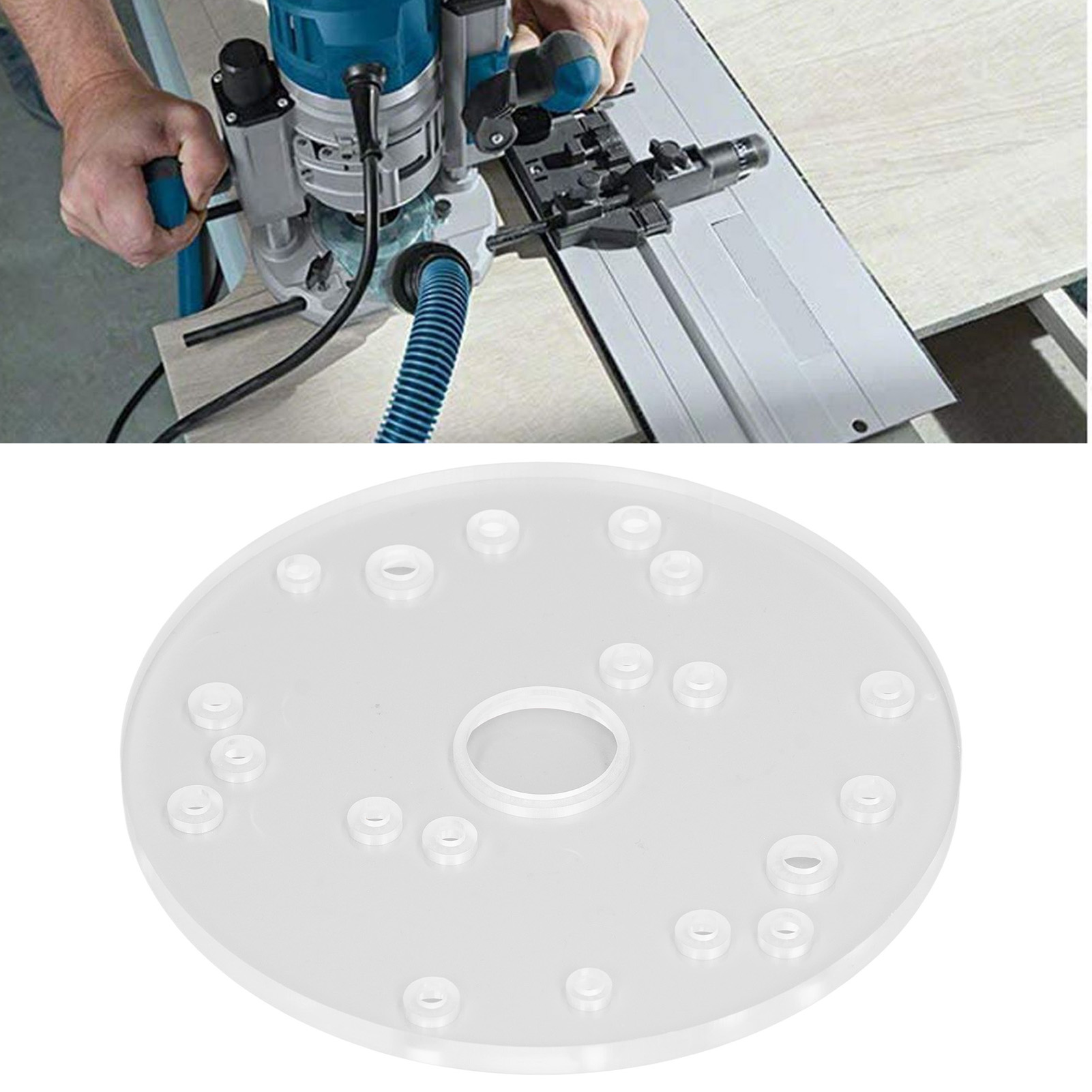 Universeller 6,5-zoll-acryl-grundplattensatz Für Fräsmaschinen Mit Zentrierspindel, Kompatibel Mit Bosch Dwarf Fräsmaschinen Und Den Meisten Fräsmaschinen.